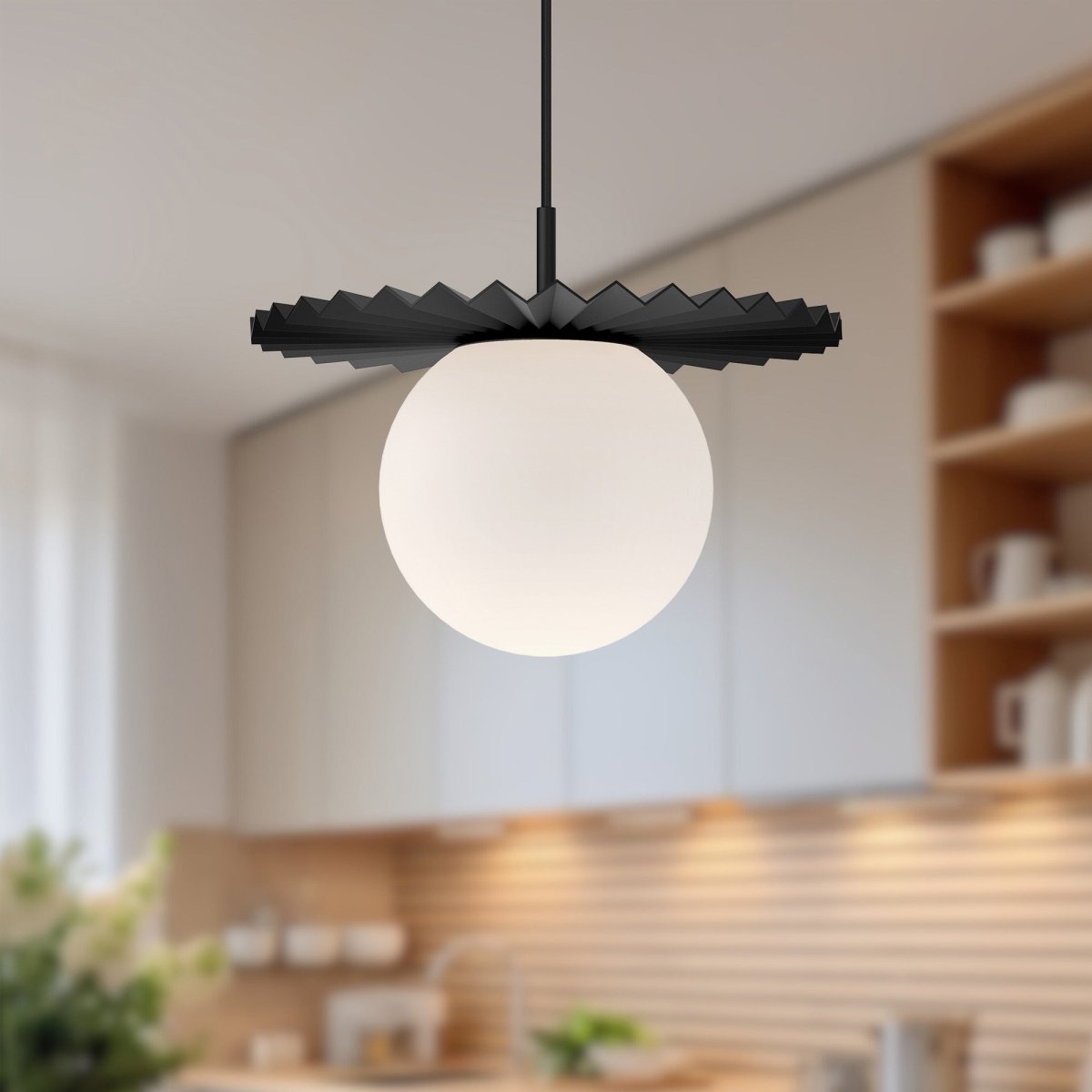 Suspension Plume - Verre mate mat / opale mate 13 7/8" by Alora Lighting | Luminaires & cie