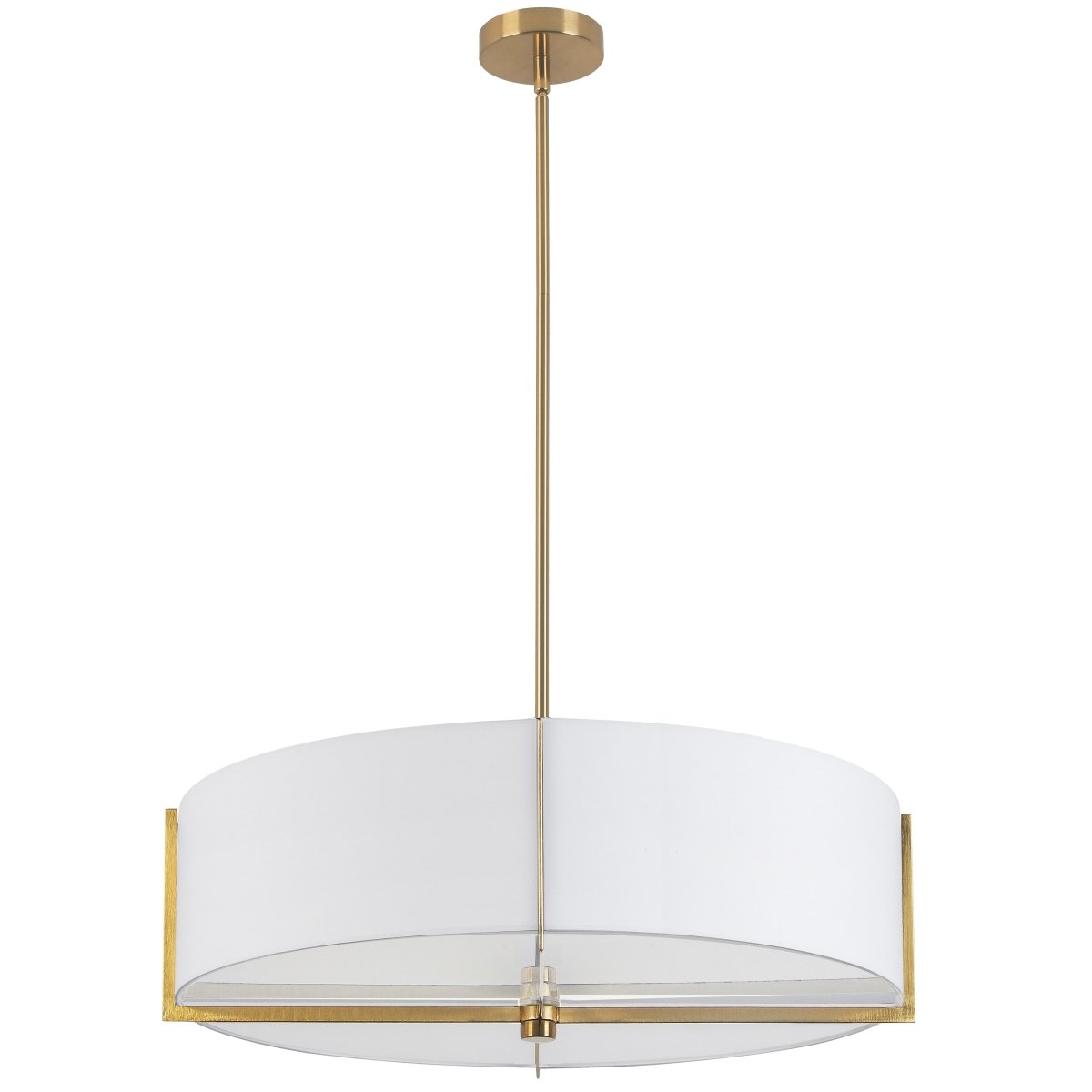 Suspension Preston - Laiton vieilli Blanc 26" by Dainolite | Luminaires & cie
