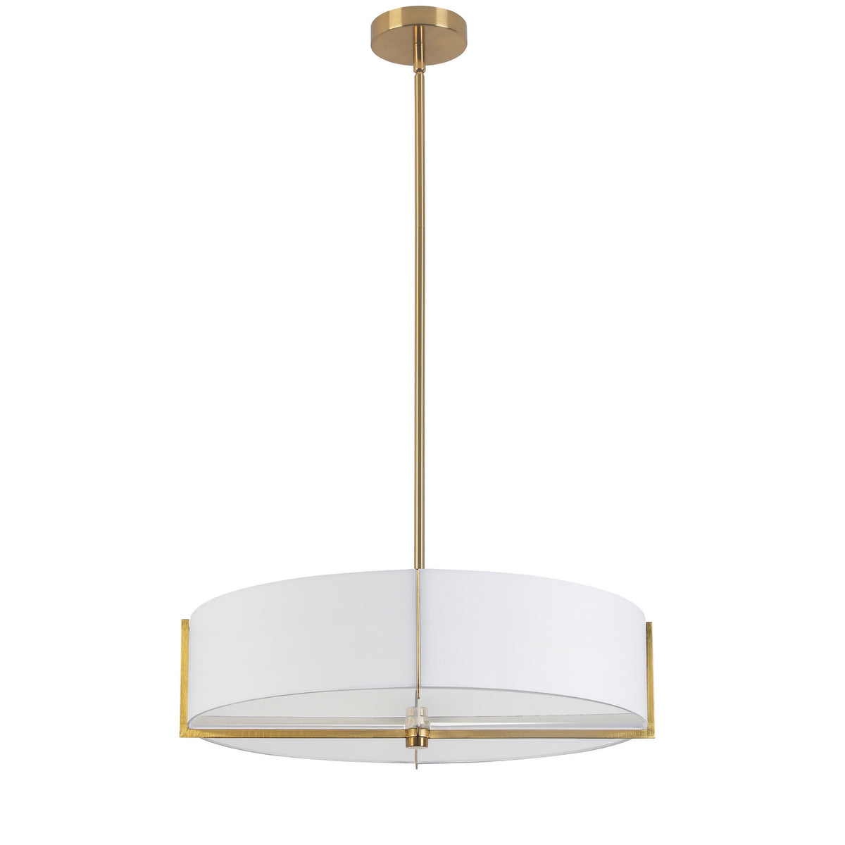 Suspension Preston 20 3/4", Blanc, Laiton vieilli – Dainolite