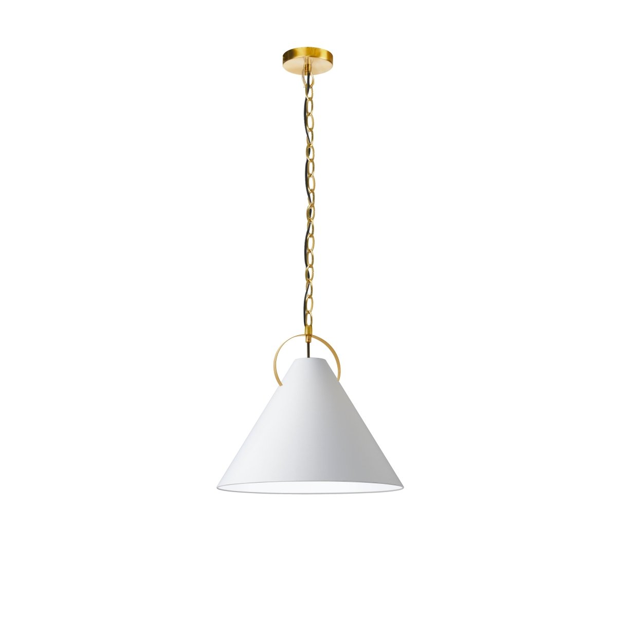 Suspension Princeton - Laiton vieilli Blanc 16" by Dainolite | Luminaires & cie