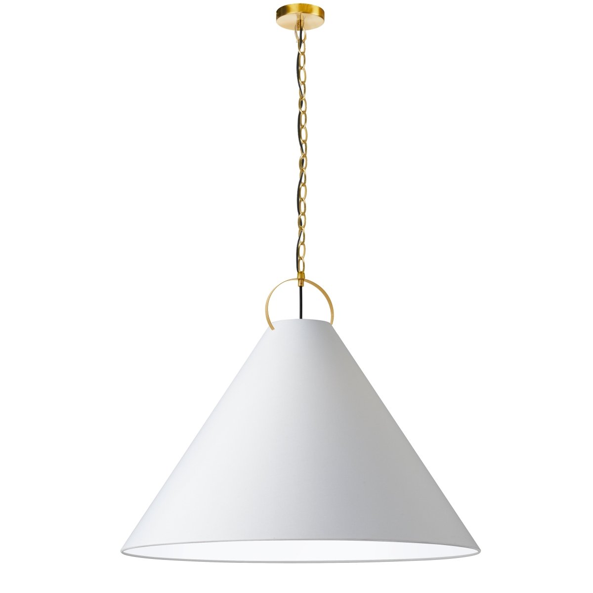 Suspension Princeton - Laiton vieilli Blanc 32" by Dainolite | Luminaires & cie