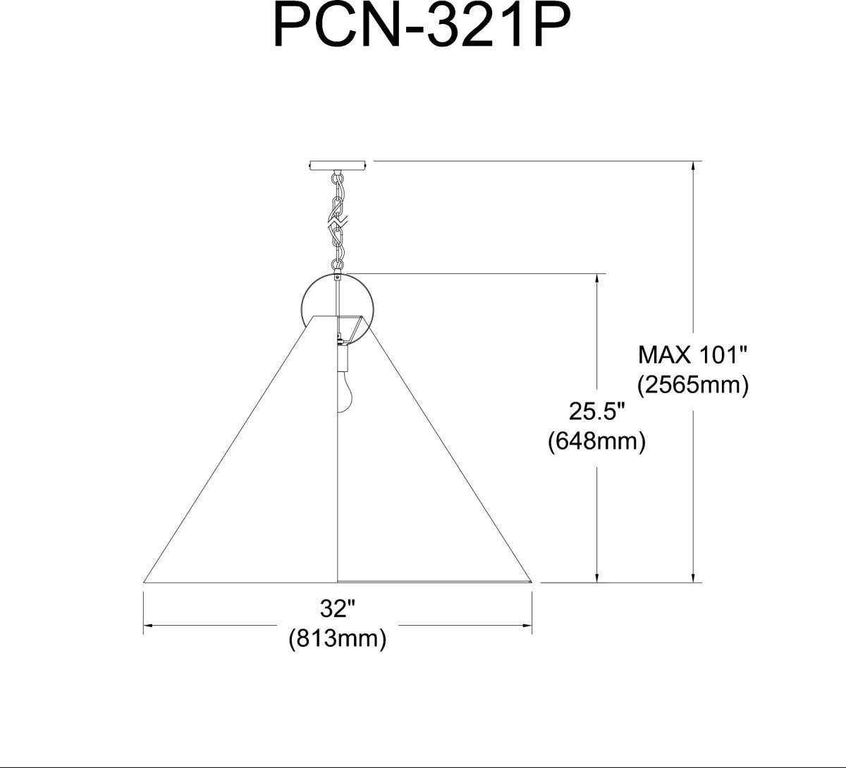 Suspension Princeton - Laiton vieilli Noir 32" by Dainolite | Luminaires & cie