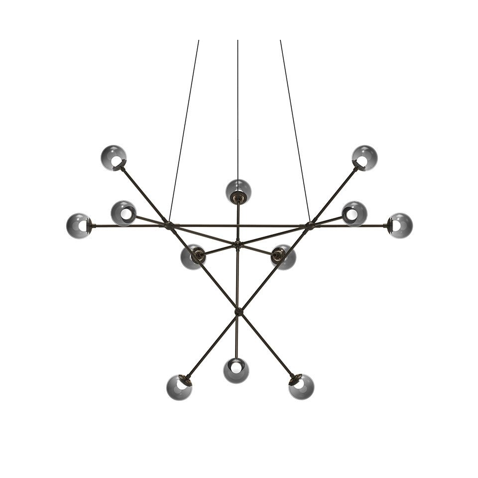 Suspension Proton - Nickel noir poli (Vitre fumée) Alpha by Sonneman | Luminaires & cie