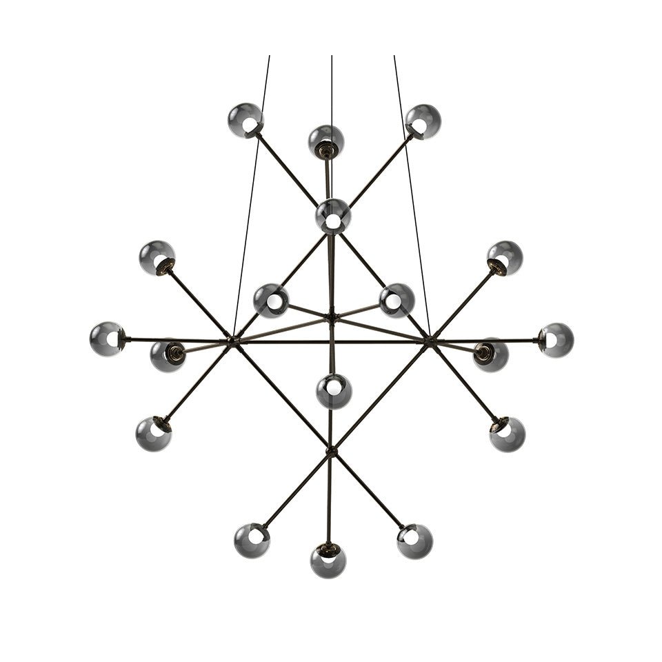 Suspension Proton - Nickel noir poli (Vitre fumée) Beta by Sonneman | Luminaires & cie