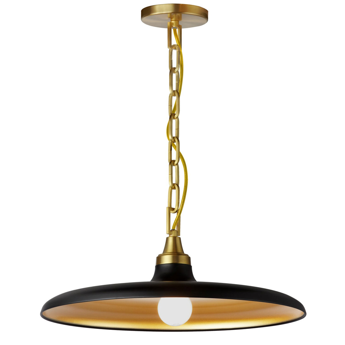 Suspension Quentin 18", Noir mat / Laiton vieilli – Dainolite