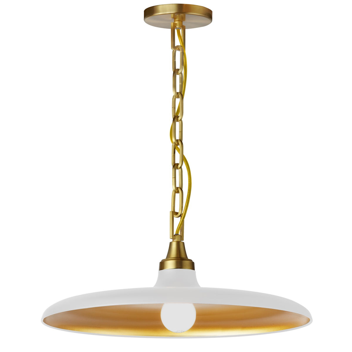 Suspension Quentin 18", Blanc mat / Laiton vieilli – Dainolite