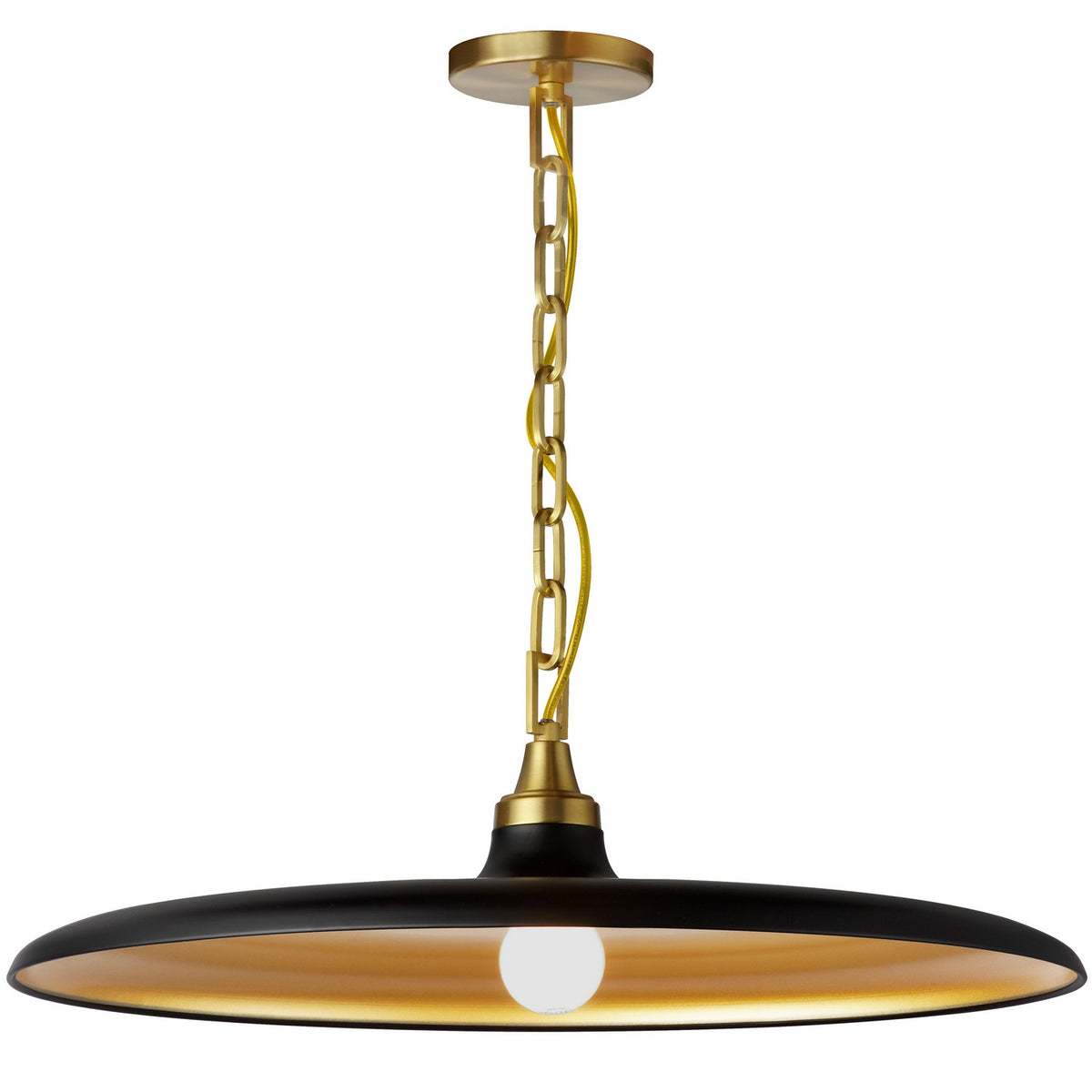 Suspension Quentin 24", Noir mat / Laiton vieilli – Dainolite
