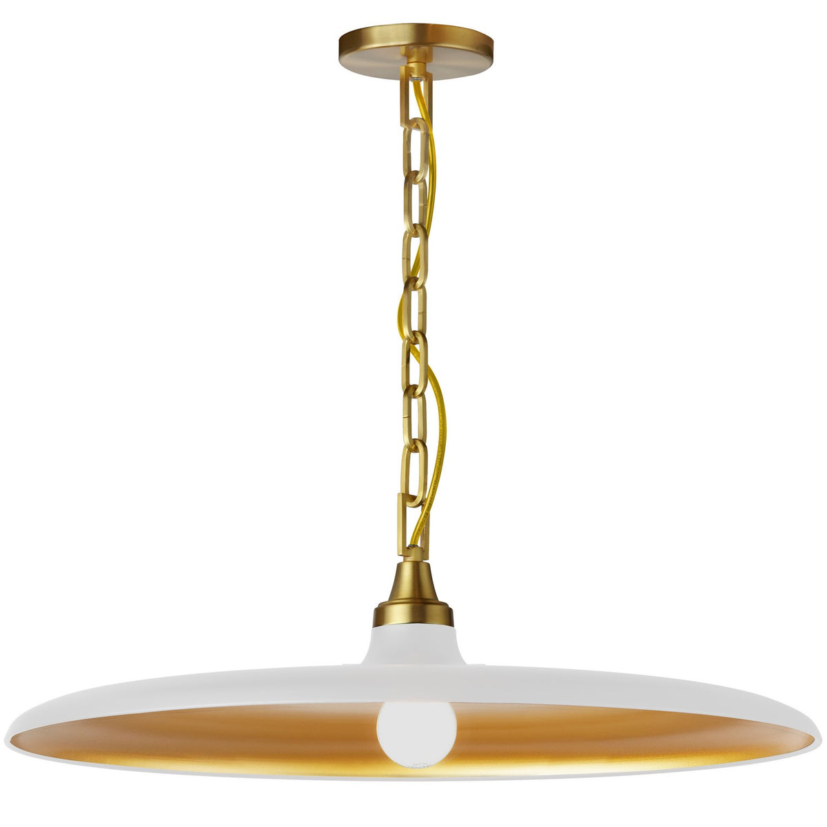Suspension Quentin 24", Blanc mat / Laiton vieilli – Dainolite