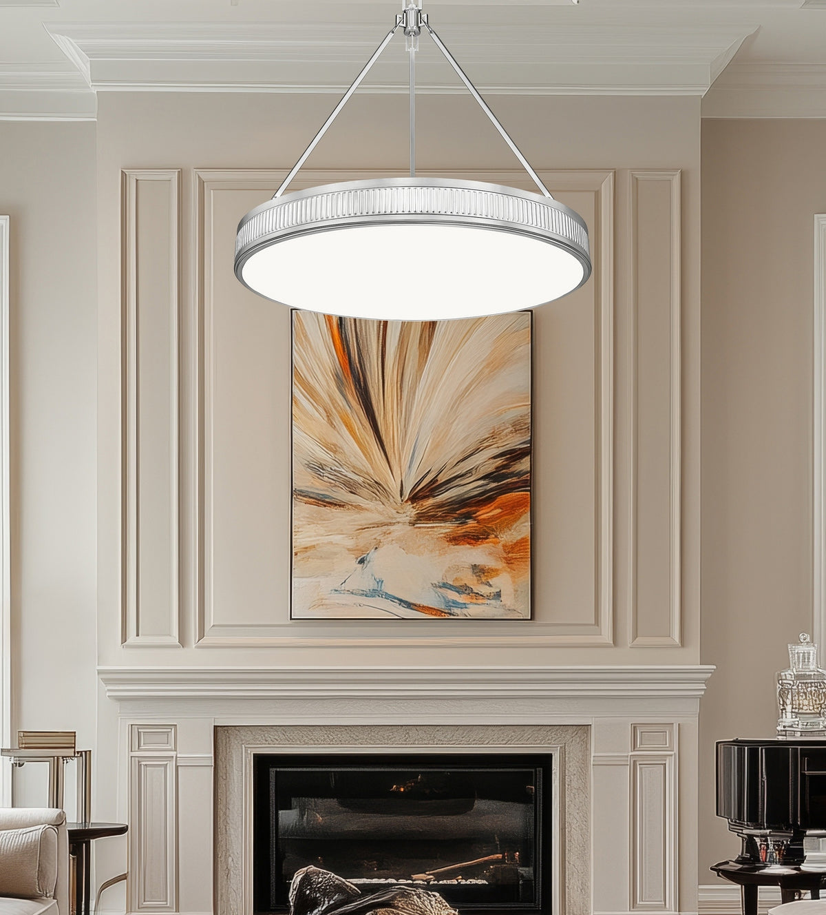 Suspension Quinn Nickel satiné, 32" – vue 3