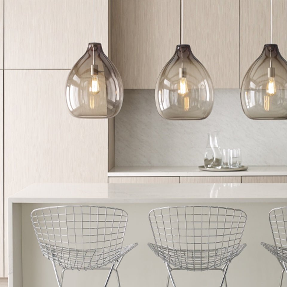 Suspension Quinton - Nickel satiné Fumée Oui by Tech Lighting | Luminaires & cie