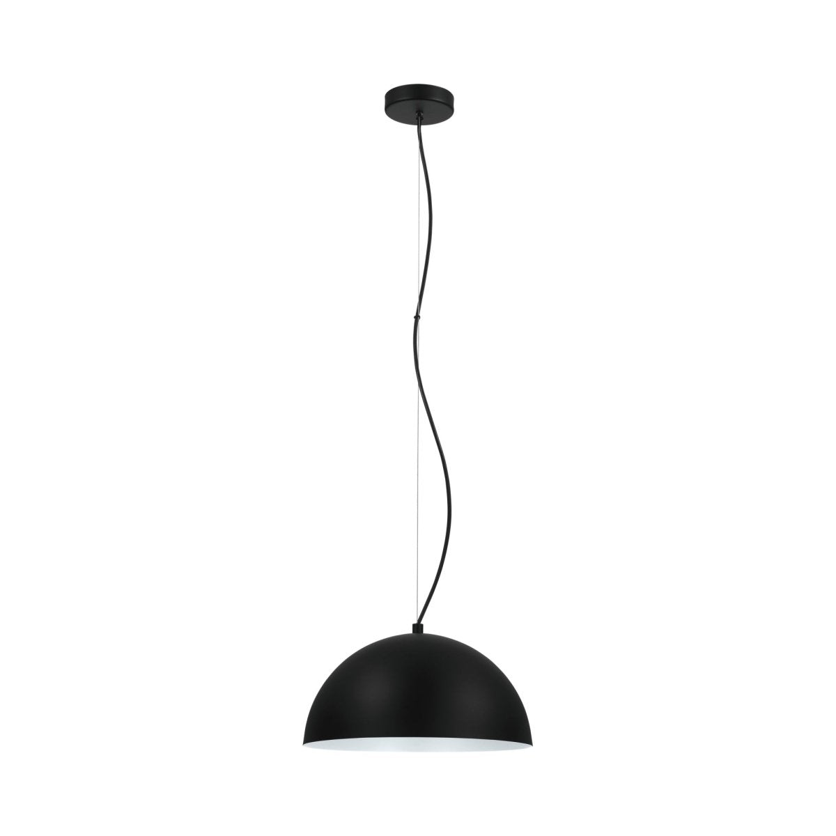 Suspension Rafaelino - Noir Noir et blanc mat 21" by Eglo | Luminaires & cie