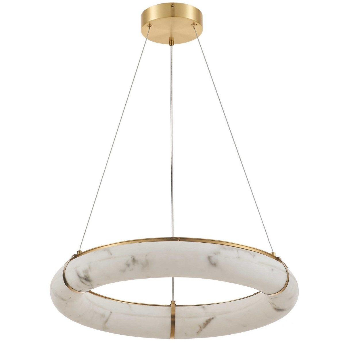 Suspension Reuben - 23 3/4" Faux alabâtre / Laiton vieilli by Dainolite | Luminaires & cie