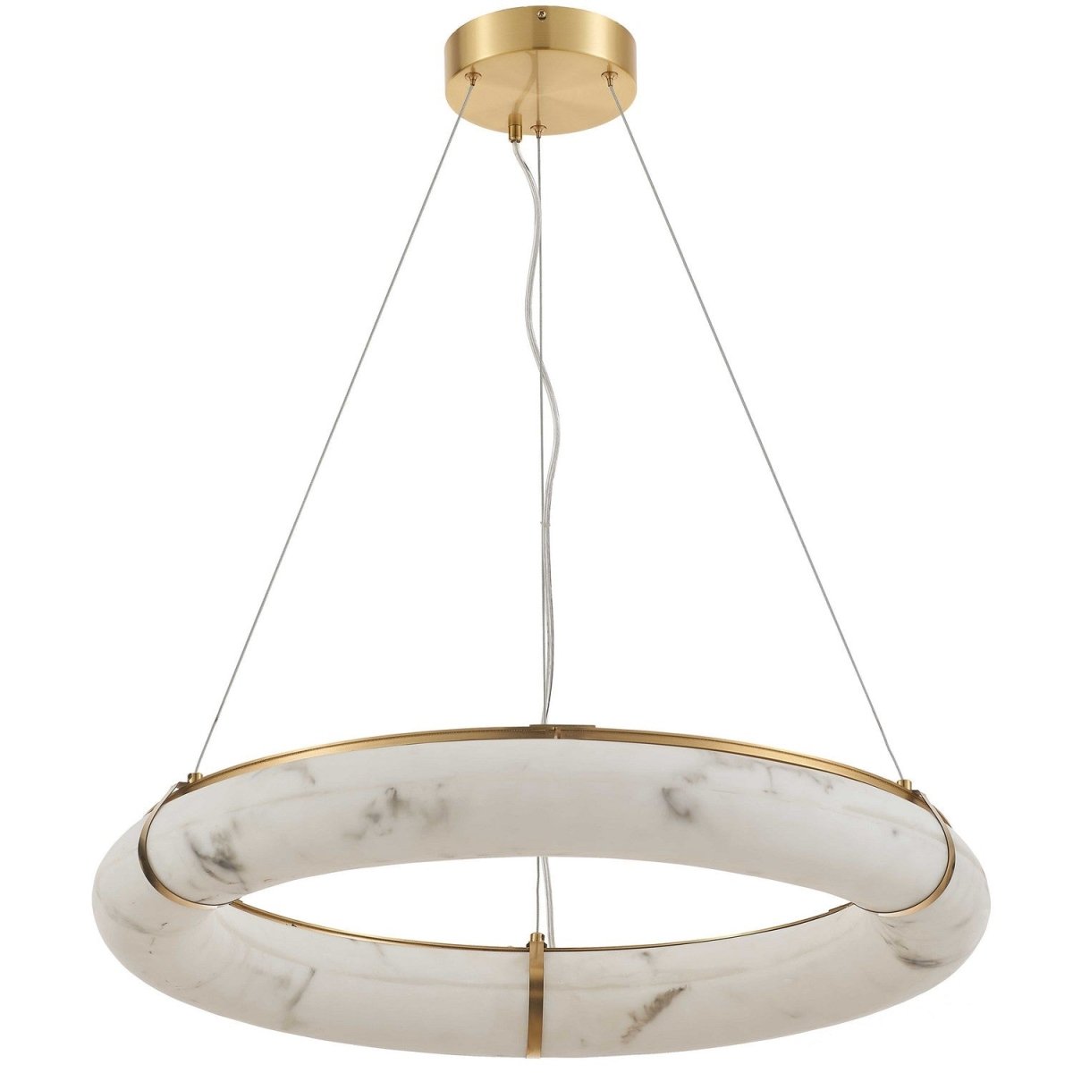 Suspension Reuben - 27" Faux alabâtre / Laiton vieilli by Dainolite | Luminaires & cie