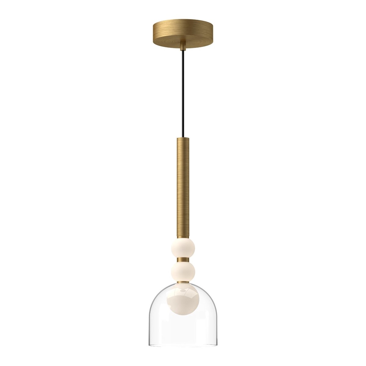 Suspension Rise - Or / clair brossé 5 5/8" by Kuzco Lighting | Luminaires & cie