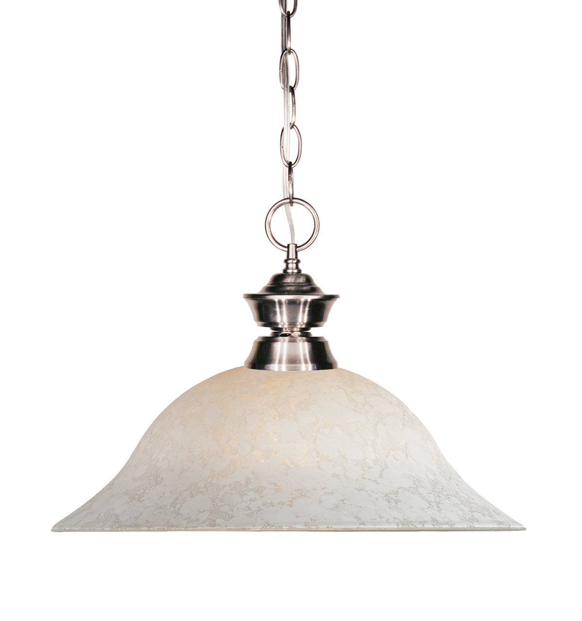 Suspension Riviera Nickel brossé, Blanc tacheté, 12" – Z-Lite