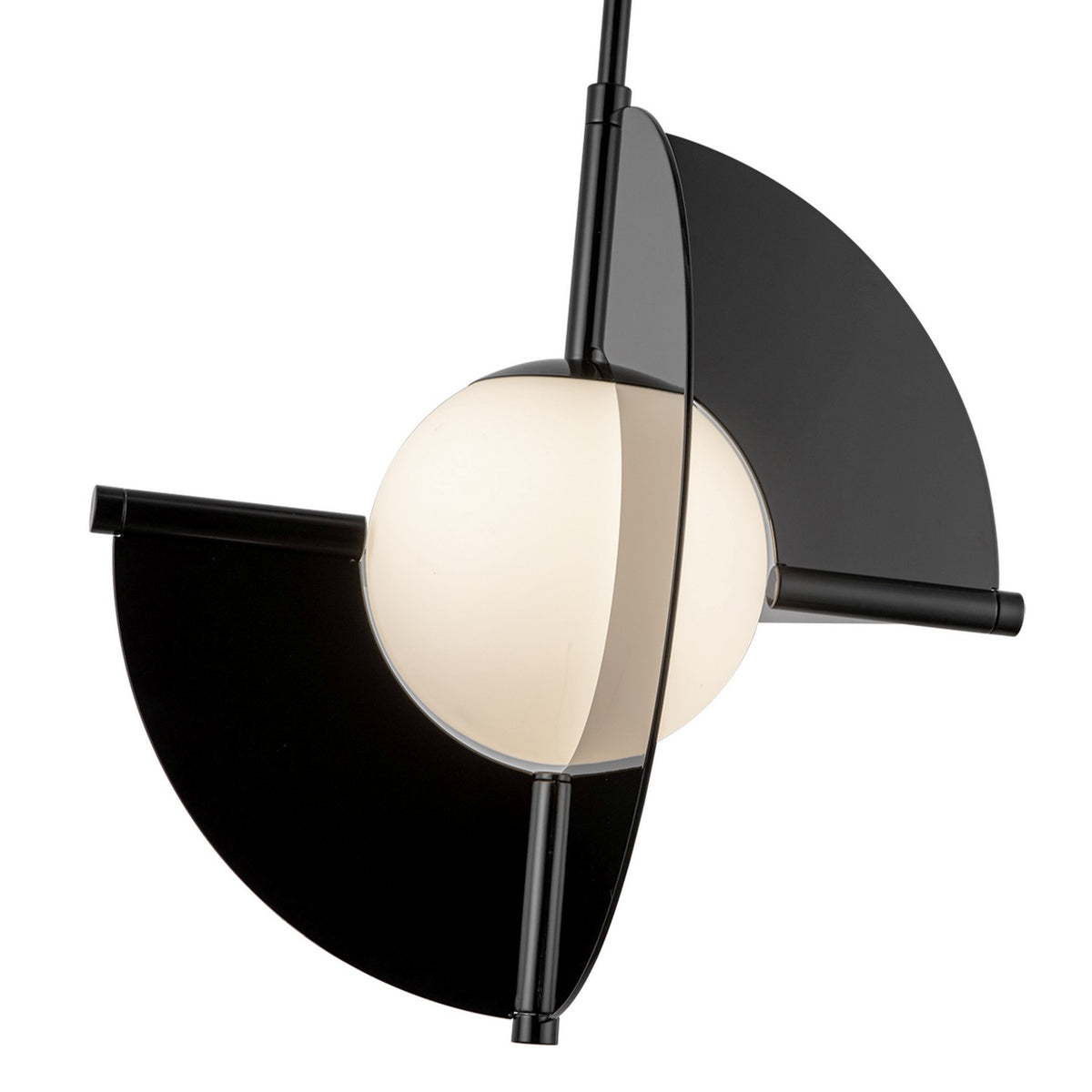 Suspension Scorpio Noir brillant / Verre opale – vue 4