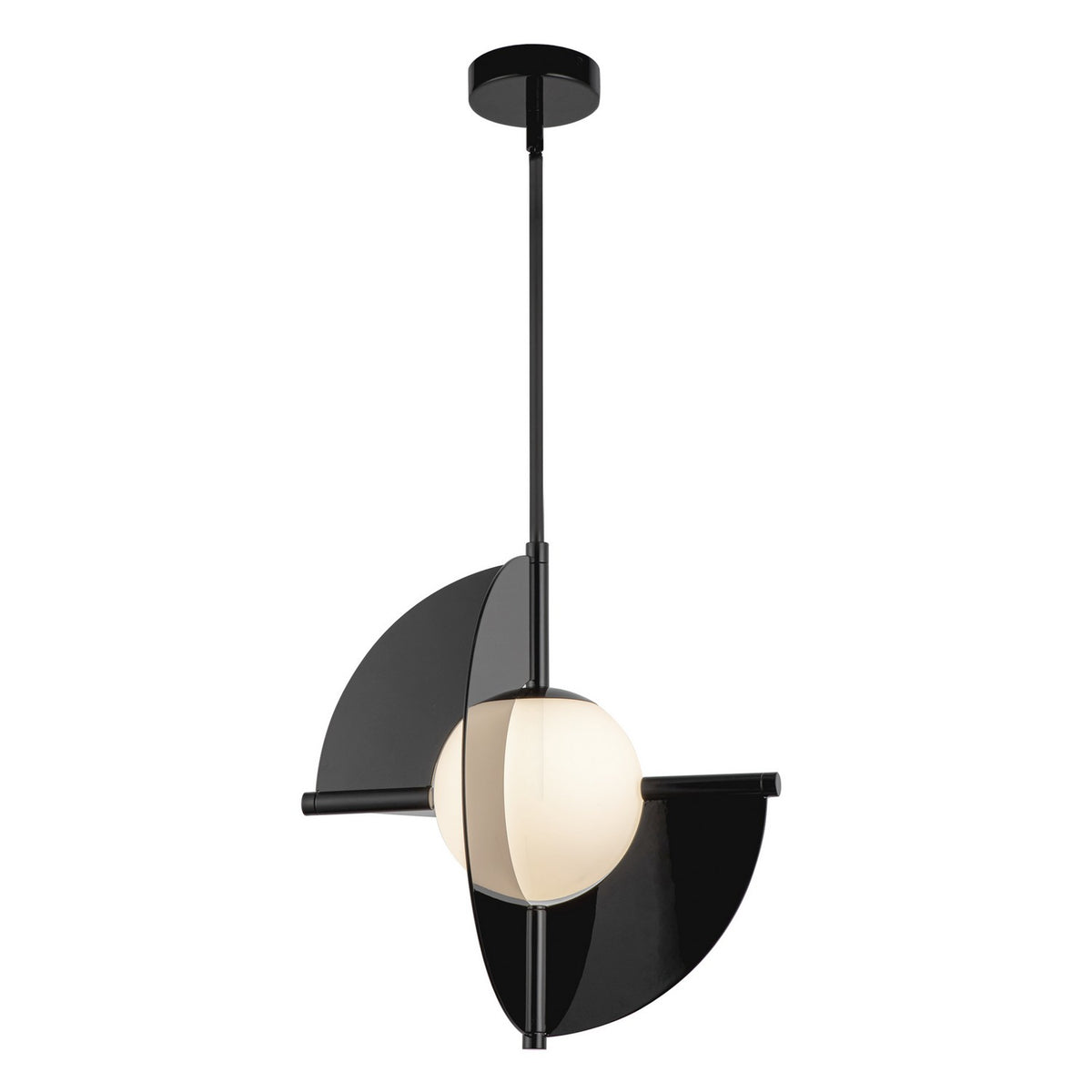 Suspension Scorpio Noir brillant / Verre opale – Kuzco Lighting