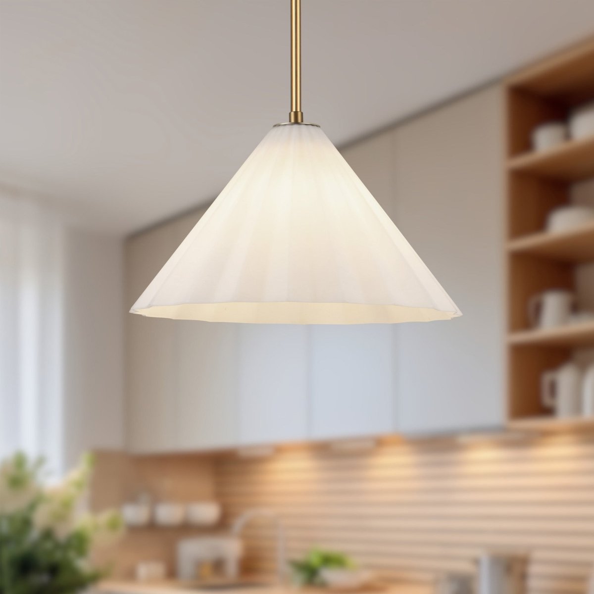 Suspension Serena - Verre d'or / opale âgé 13 5/8" by Alora Lighting | Luminaires & cie