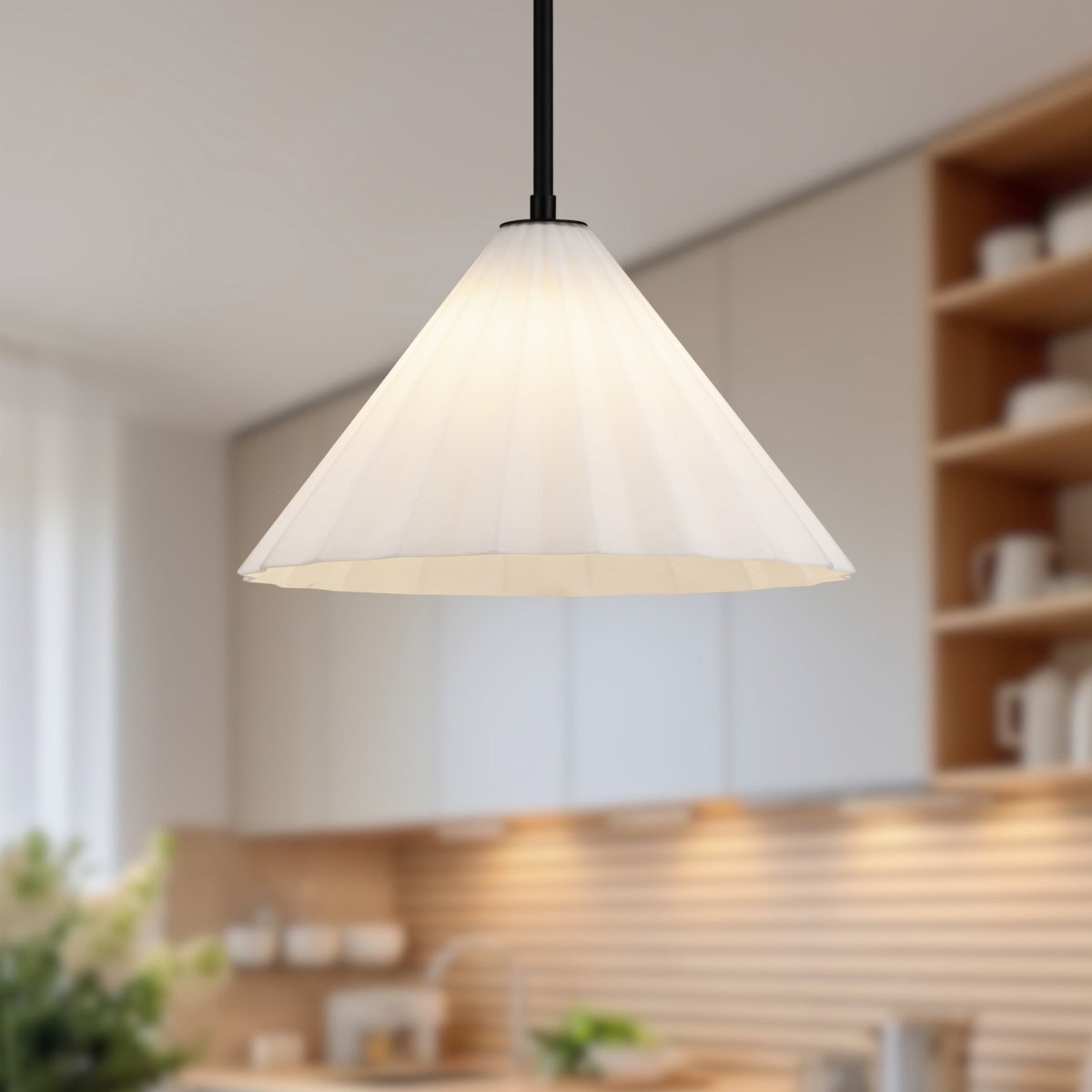 Suspension Serena - Verre noir / opale mat 13 5/8" by Alora Lighting | Luminaires & cie