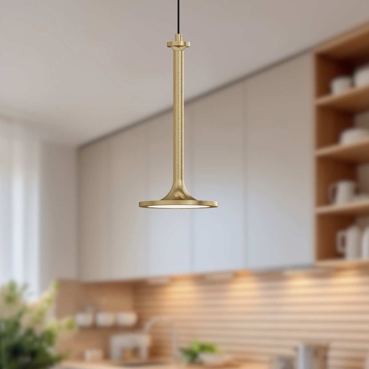 Suspension simple Issa - Or brossé by Alora Lighting | Luminaires & cie
