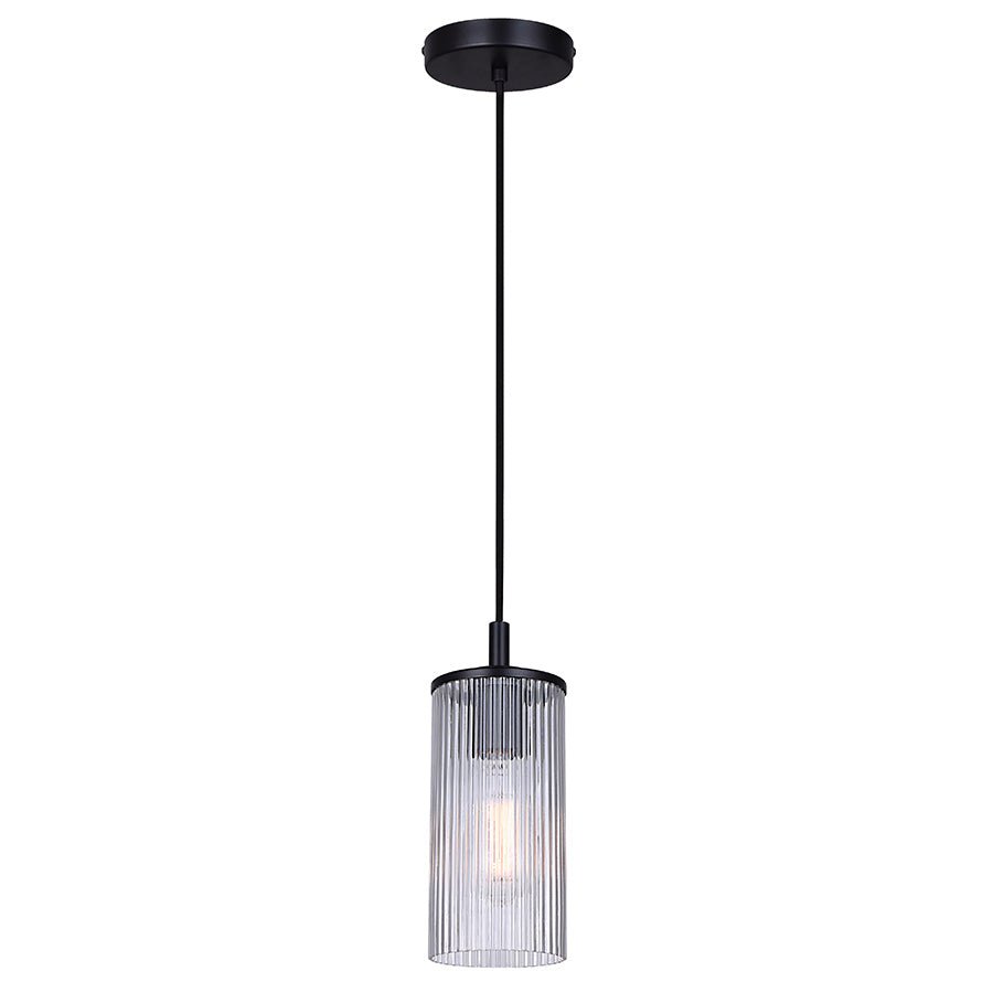 Suspension simple Kinslea - Noir mat Verre clair by Canarm | Luminaires & cie
