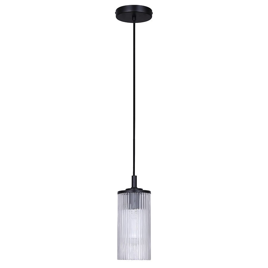 Suspension simple Kinslea - Noir mat Verre clair by Canarm | Luminaires & cie