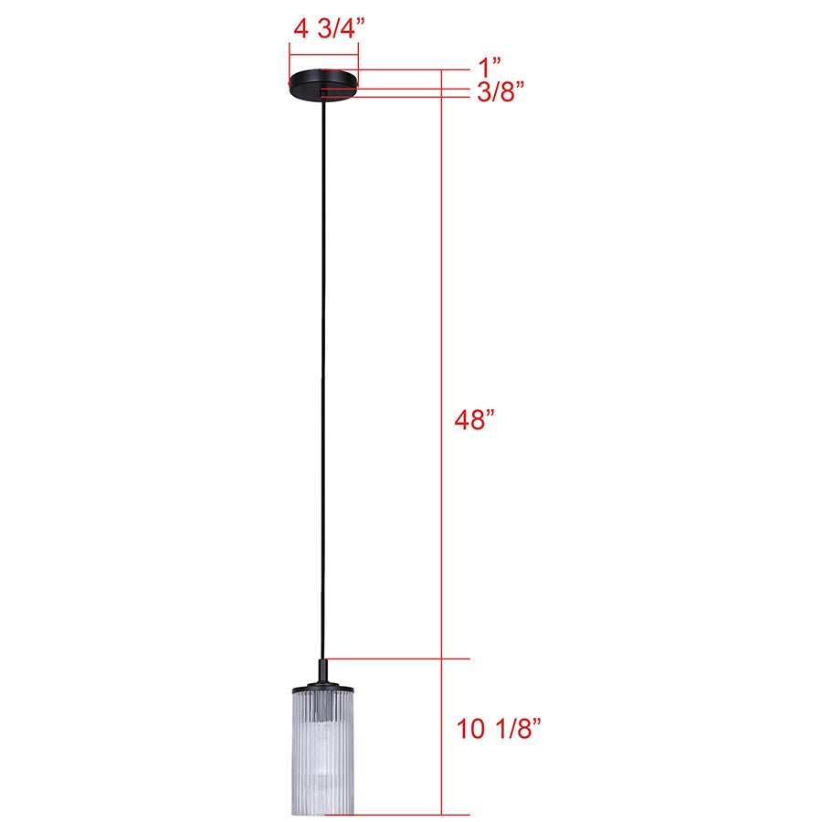Suspension simple Kinslea - Noir mat Verre clair by Canarm | Luminaires & cie