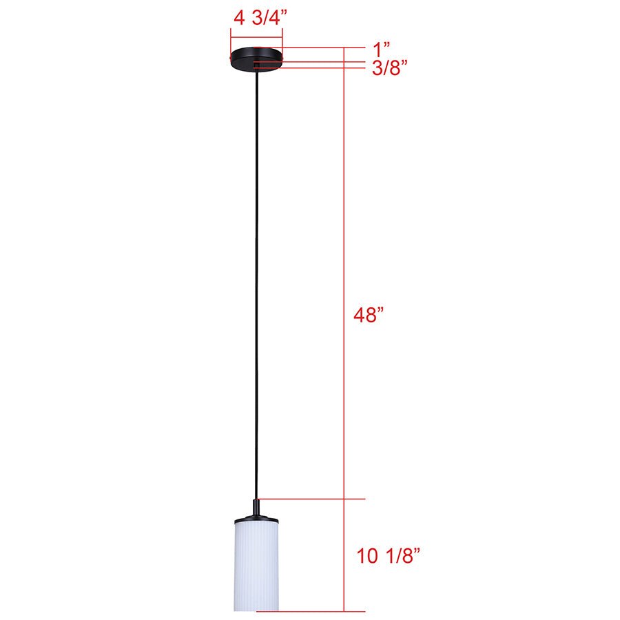 Suspension simple Kinslea - Noir mat Verre blanc by Canarm | Luminaires & cie