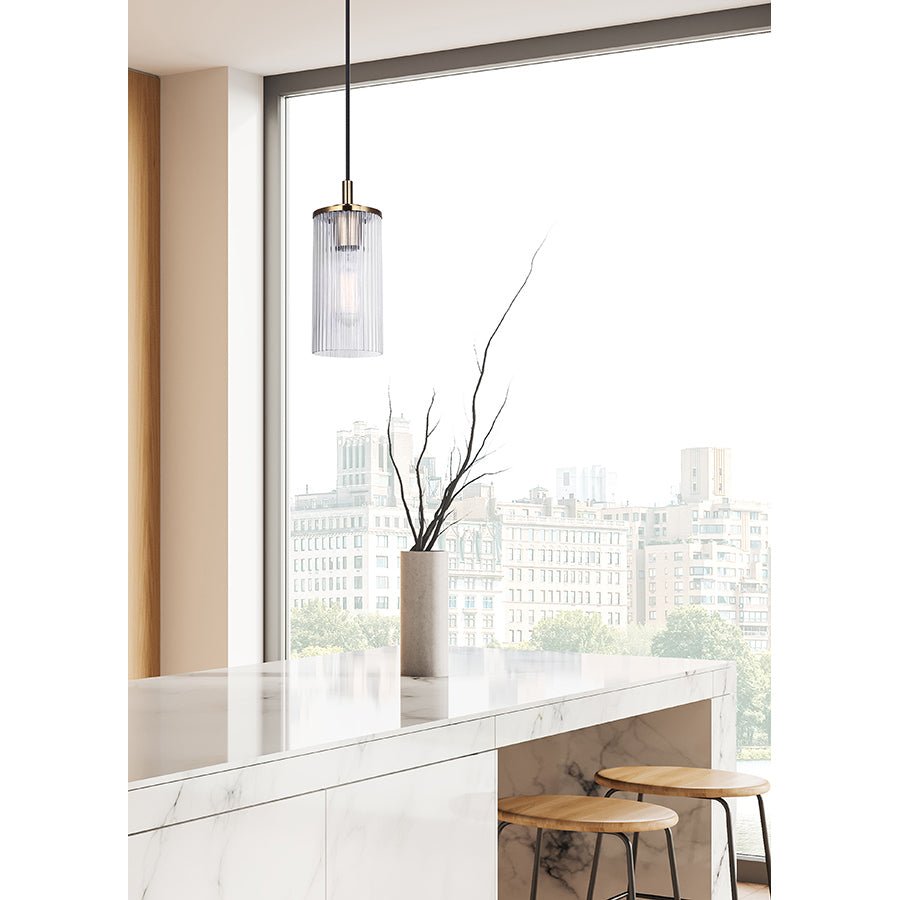 Suspension simple Kinslea - Or Verre blanc by Canarm | Luminaires & cie