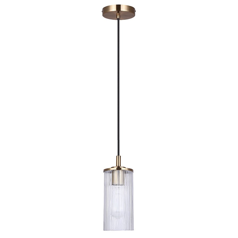 Suspension simple Kinslea - Or Verre blanc by Canarm | Luminaires & cie