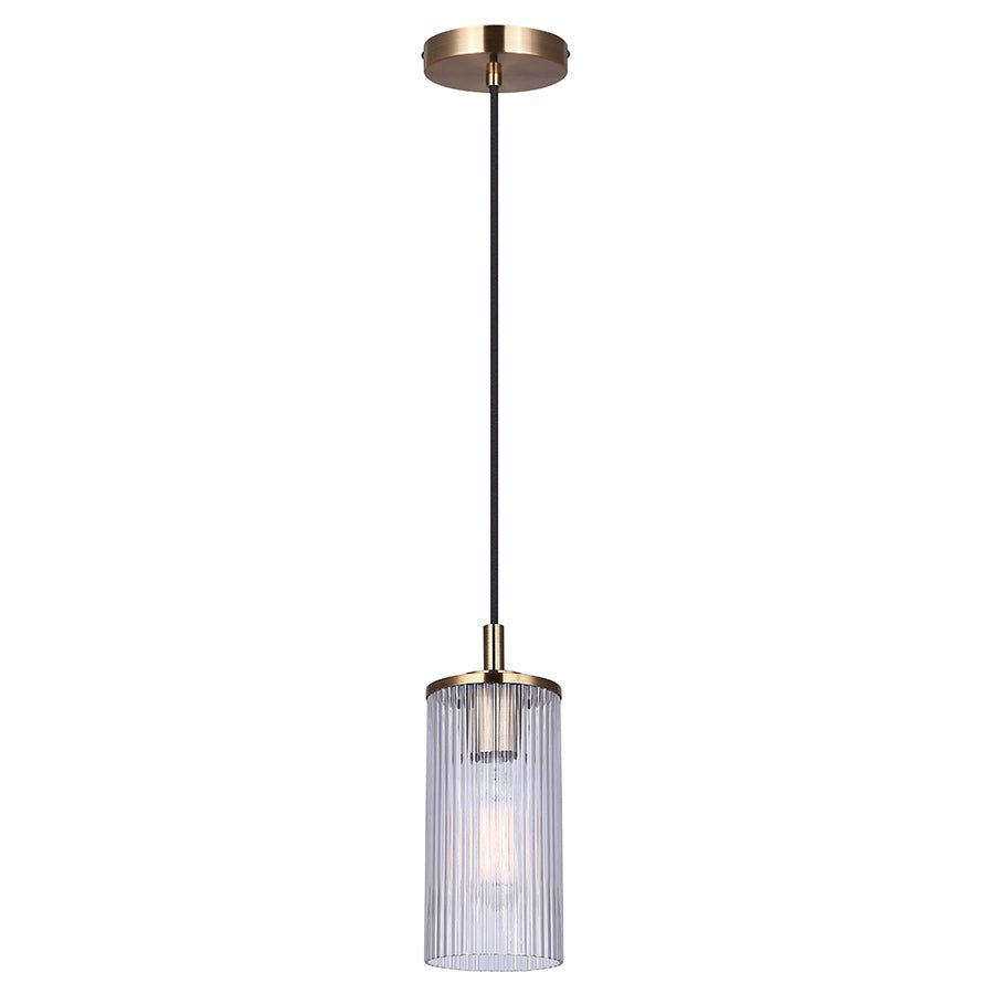Suspension simple Kinslea - Or Verre blanc by Canarm | Luminaires & cie