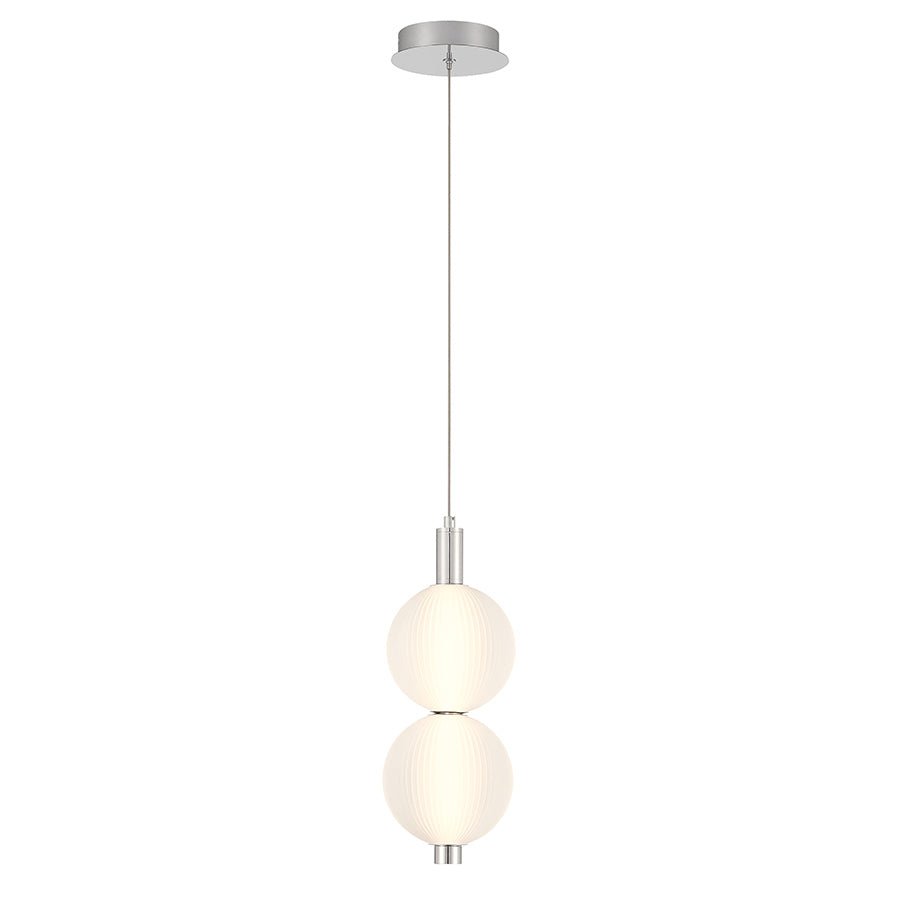 Suspension simple Palmas - Nickel poli 2 - boules by Eurofase | Luminaires & cie