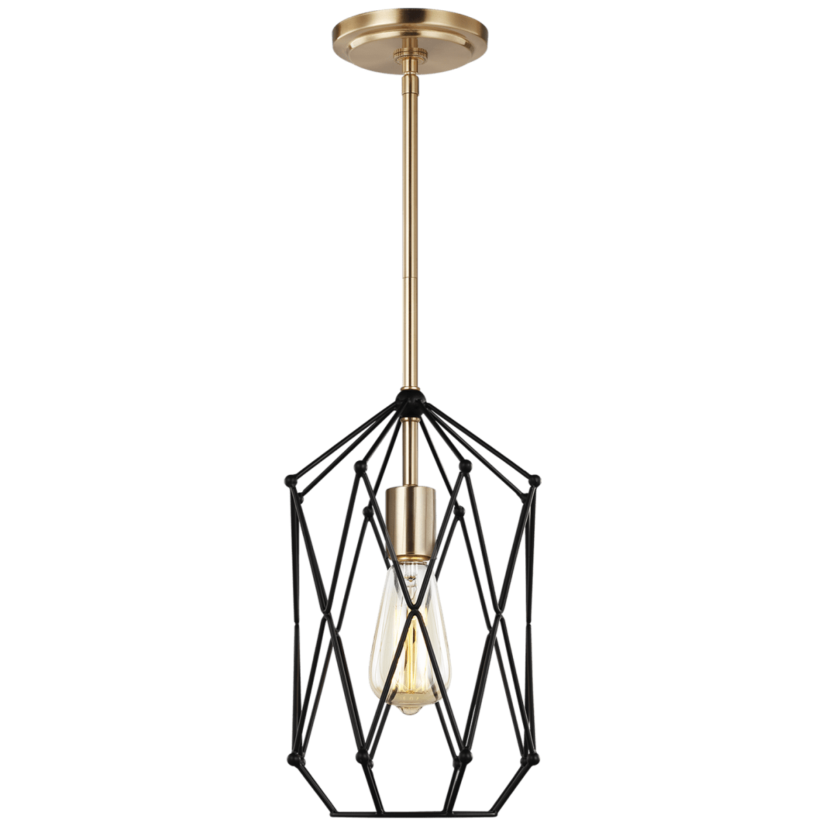 Suspension simple Zarra - Laiton satiné by Visual Comfort Studio | Luminaires & cie