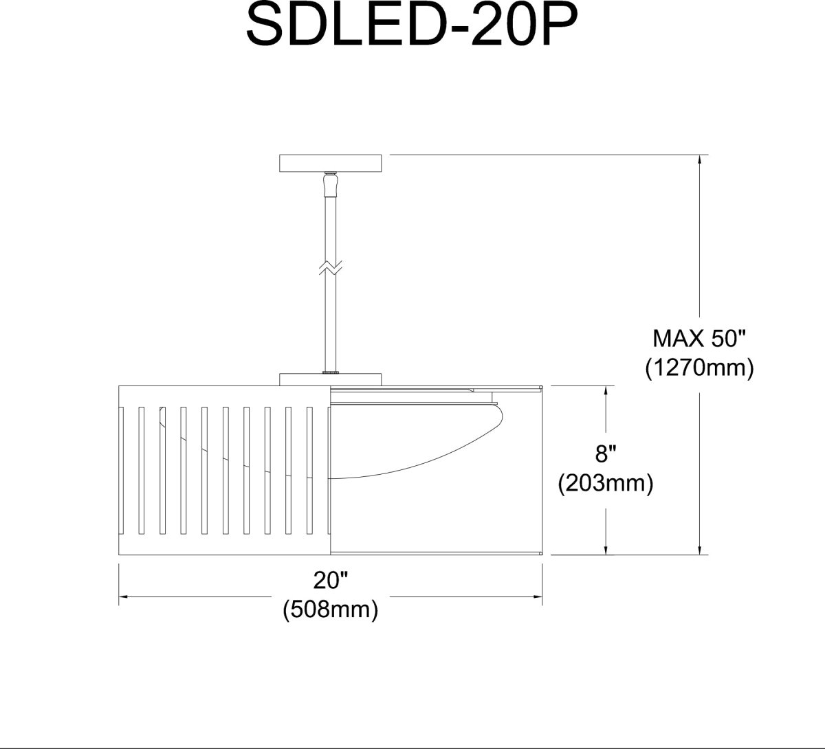 Suspension Slit Drum - Noir mat Blanc by Dainolite | Luminaires & cie