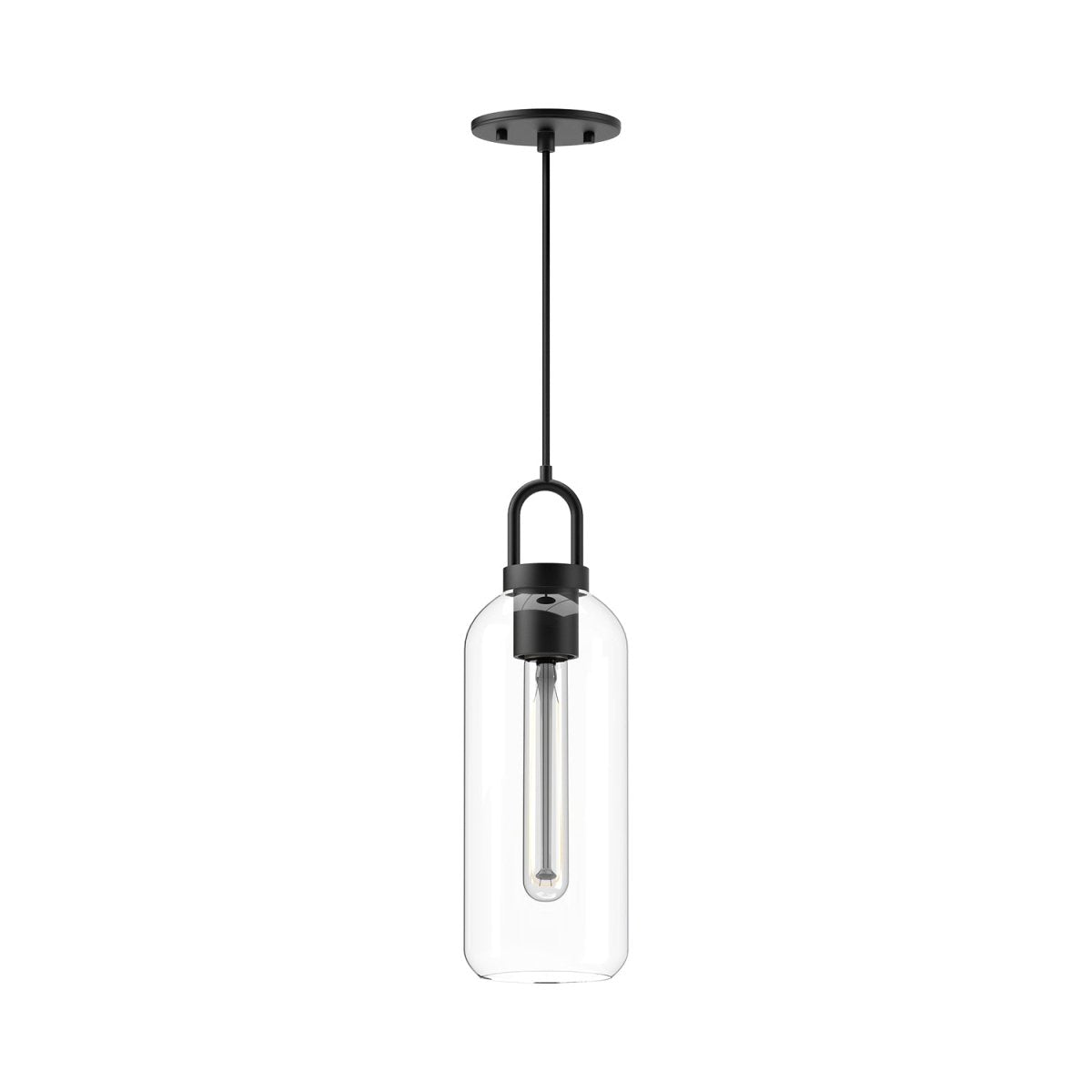 Suspension Soji - Verre transparent / noir mat 5 1/8" by Alora Lighting | Luminaires & cie