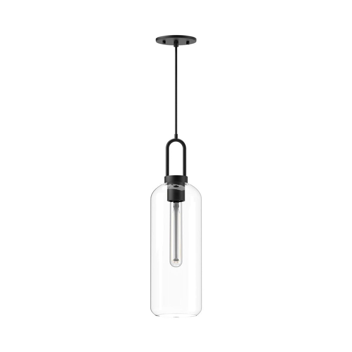 Suspension Soji - Verre transparent / noir mat 6" by Alora Lighting | Luminaires & cie