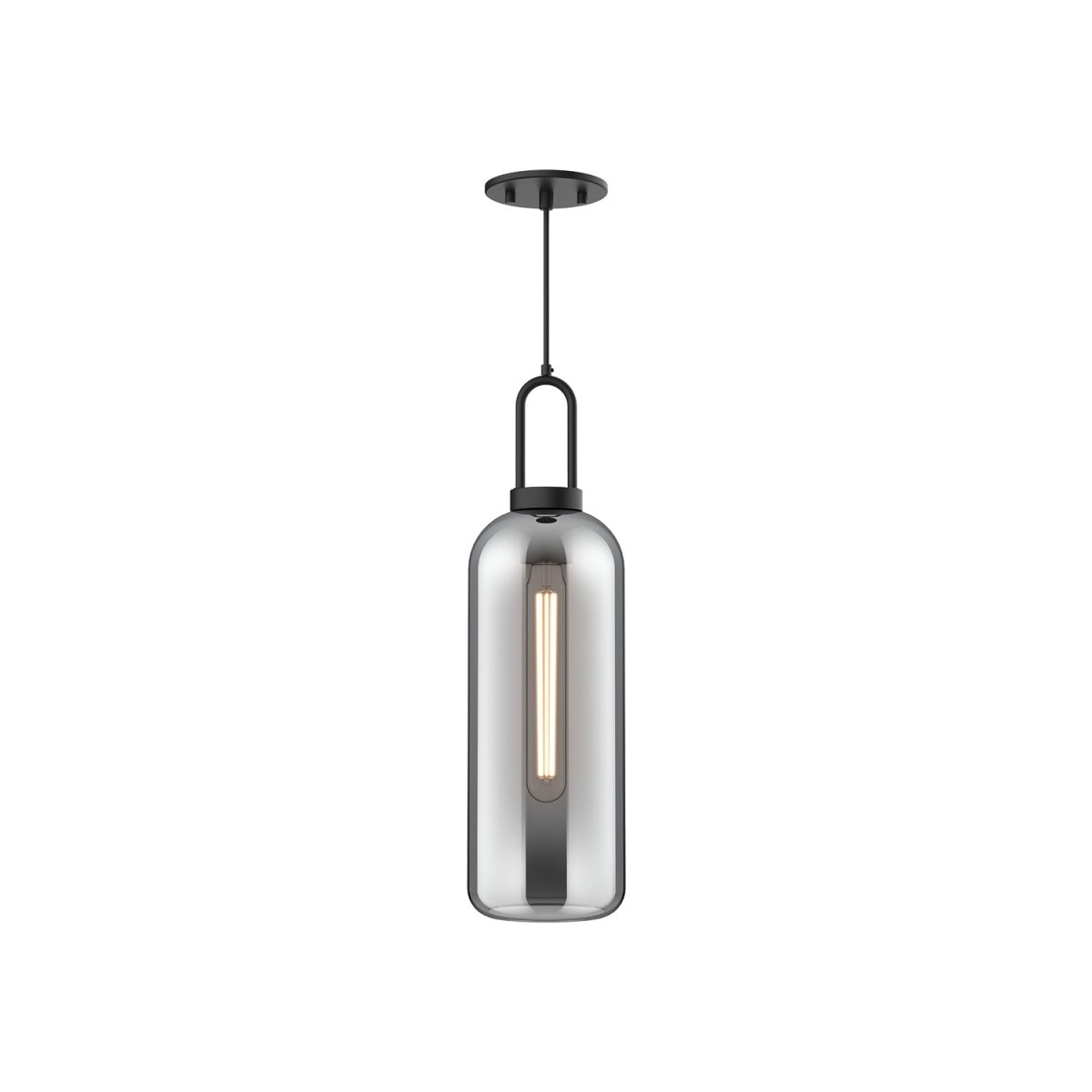 Suspension Soji - Verre massif noir / fumé 6" by Alora Lighting | Luminaires & cie