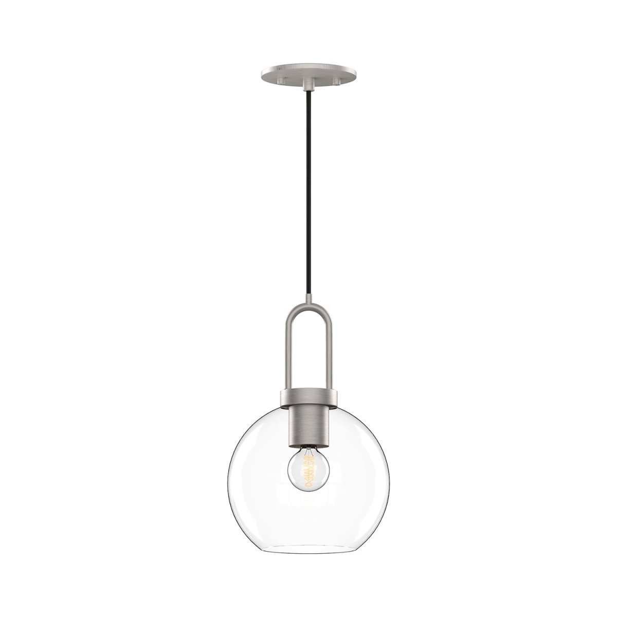 Suspension Soji - Nickel / verre transparent brossé 7 7/8" by Alora Lighting | Luminaires & cie