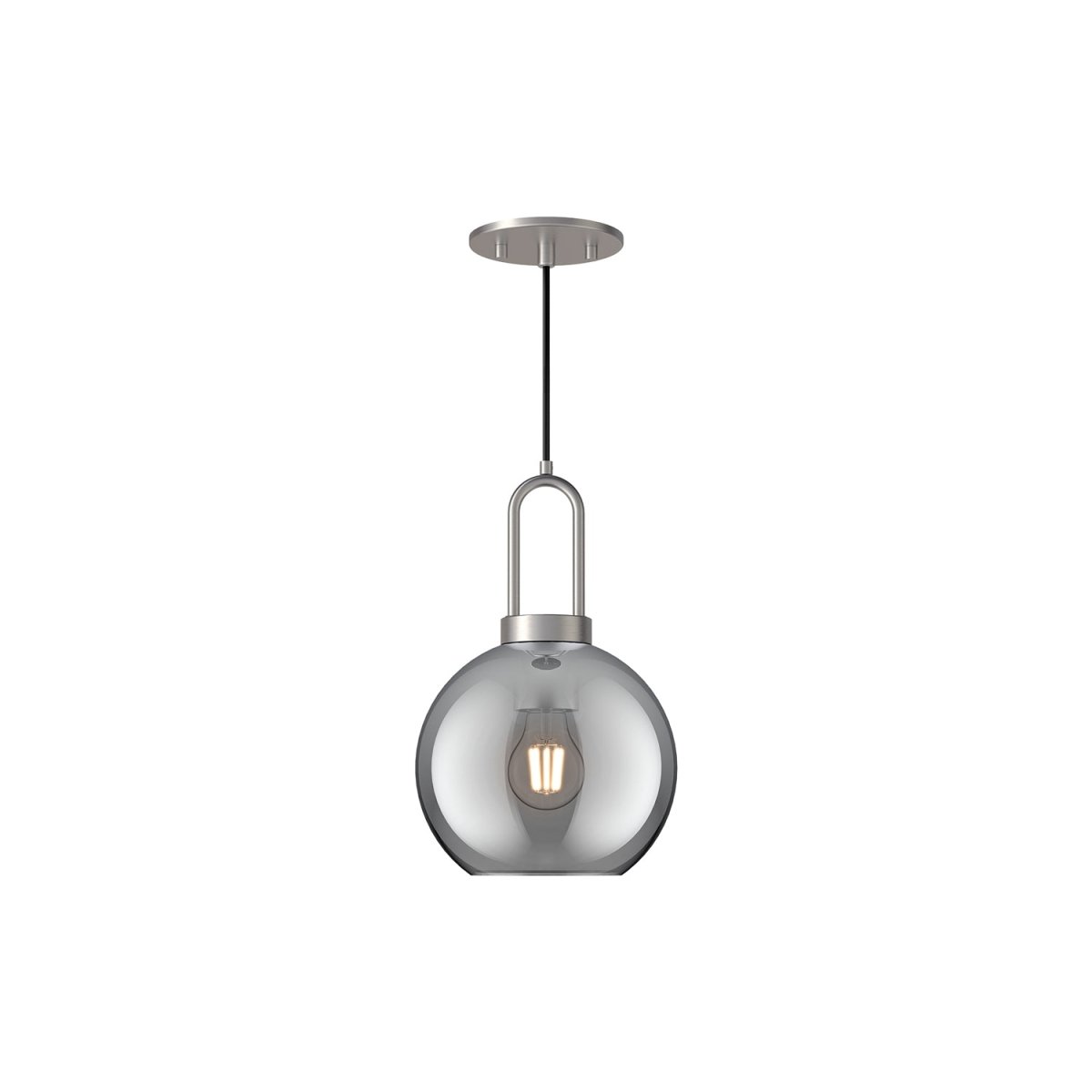 Suspension Soji - Nickel brossé / verre massif fumé 7 7/8" by Alora Lighting | Luminaires & cie