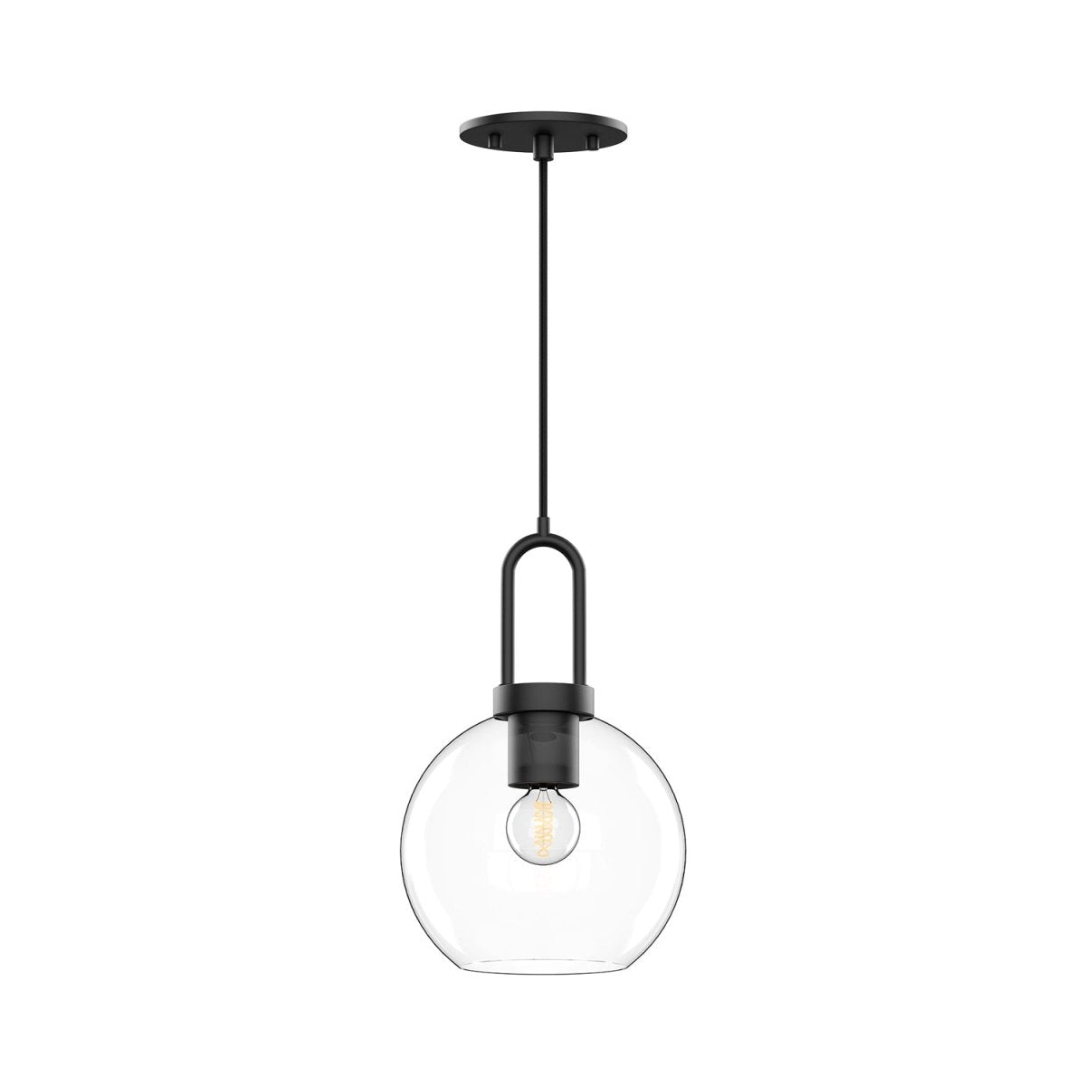 Suspension Soji - Verre transparent / noir mat 7 7/8" by Alora Lighting | Luminaires & cie