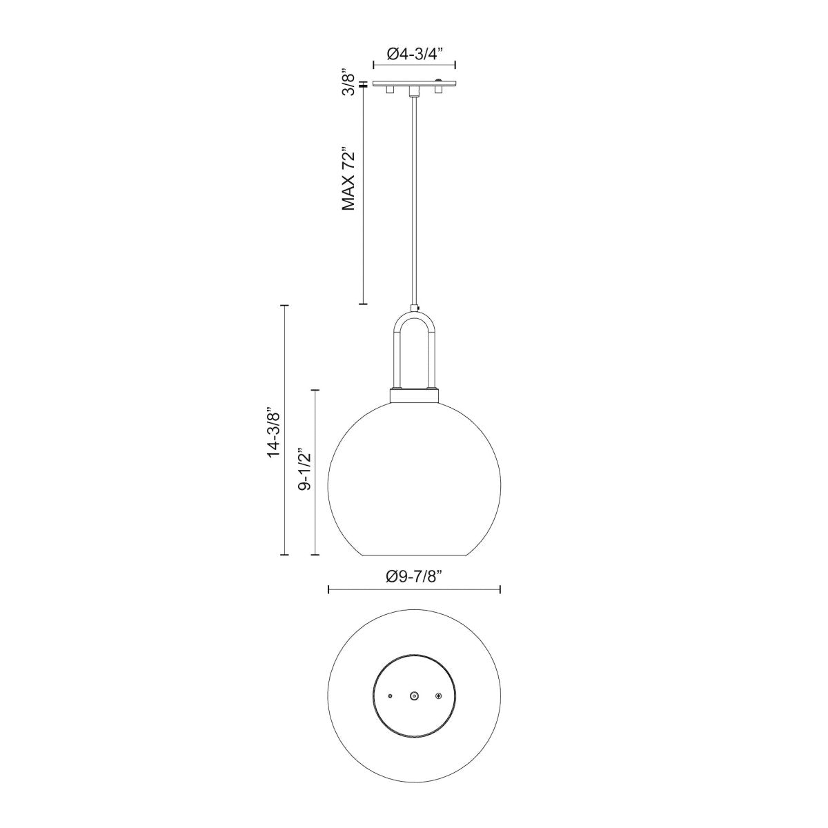 Suspension Soji - Verre d'or / transparent âgé 9 7/8" by Alora Lighting | Luminaires & cie