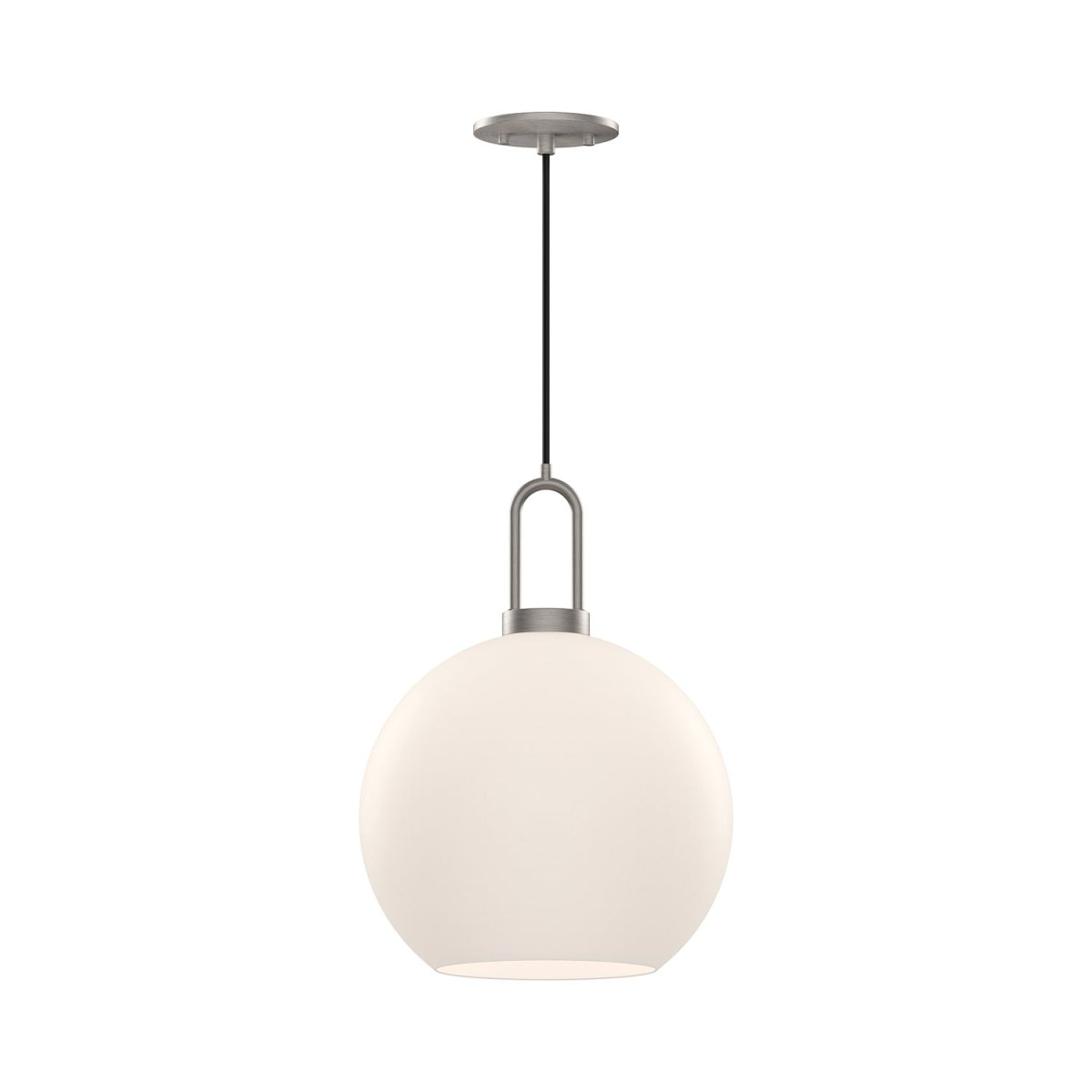 Suspension Soji - Nickel / Opale Brossed Verre 9 7/8" by Alora Lighting | Luminaires & cie