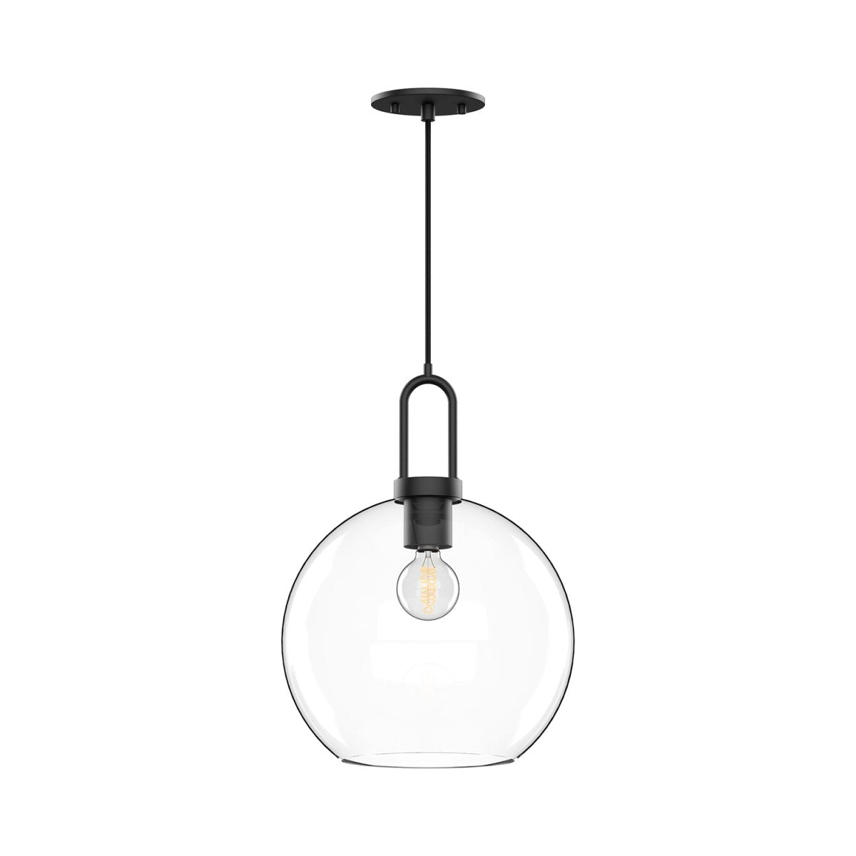 Suspension Soji - Verre transparent / noir mat 9 7/8" by Alora Lighting | Luminaires & cie