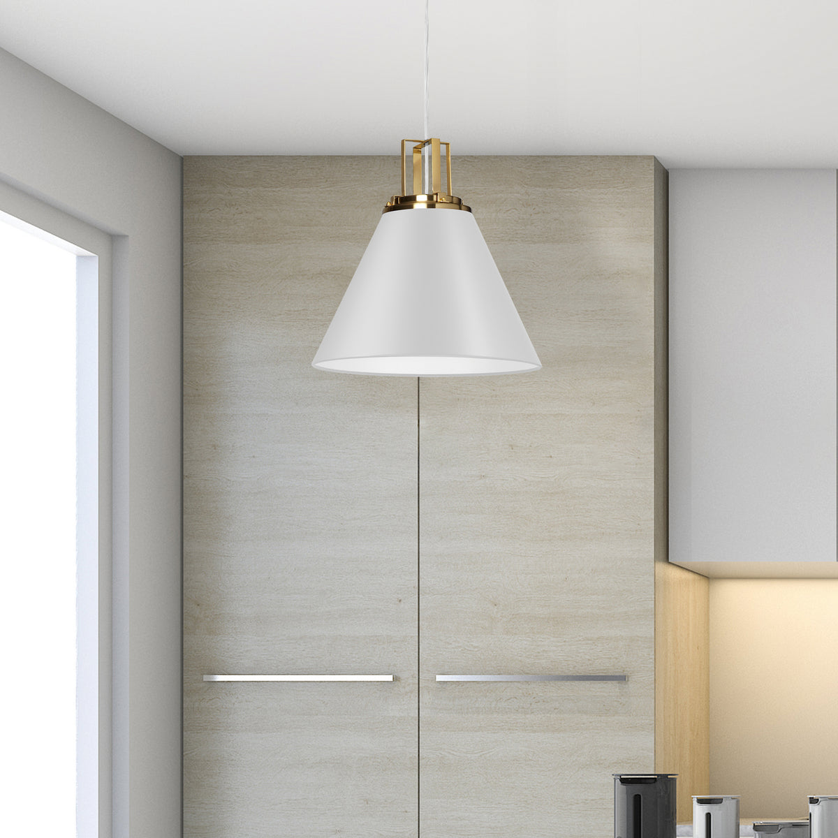 Suspension Sonus Laiton vieilli, Blanc mat – vue 2