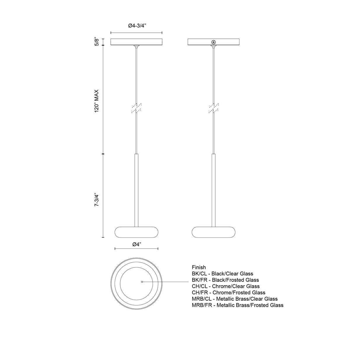 Mini-suspension Stephord Noir / Transparent – vue 5