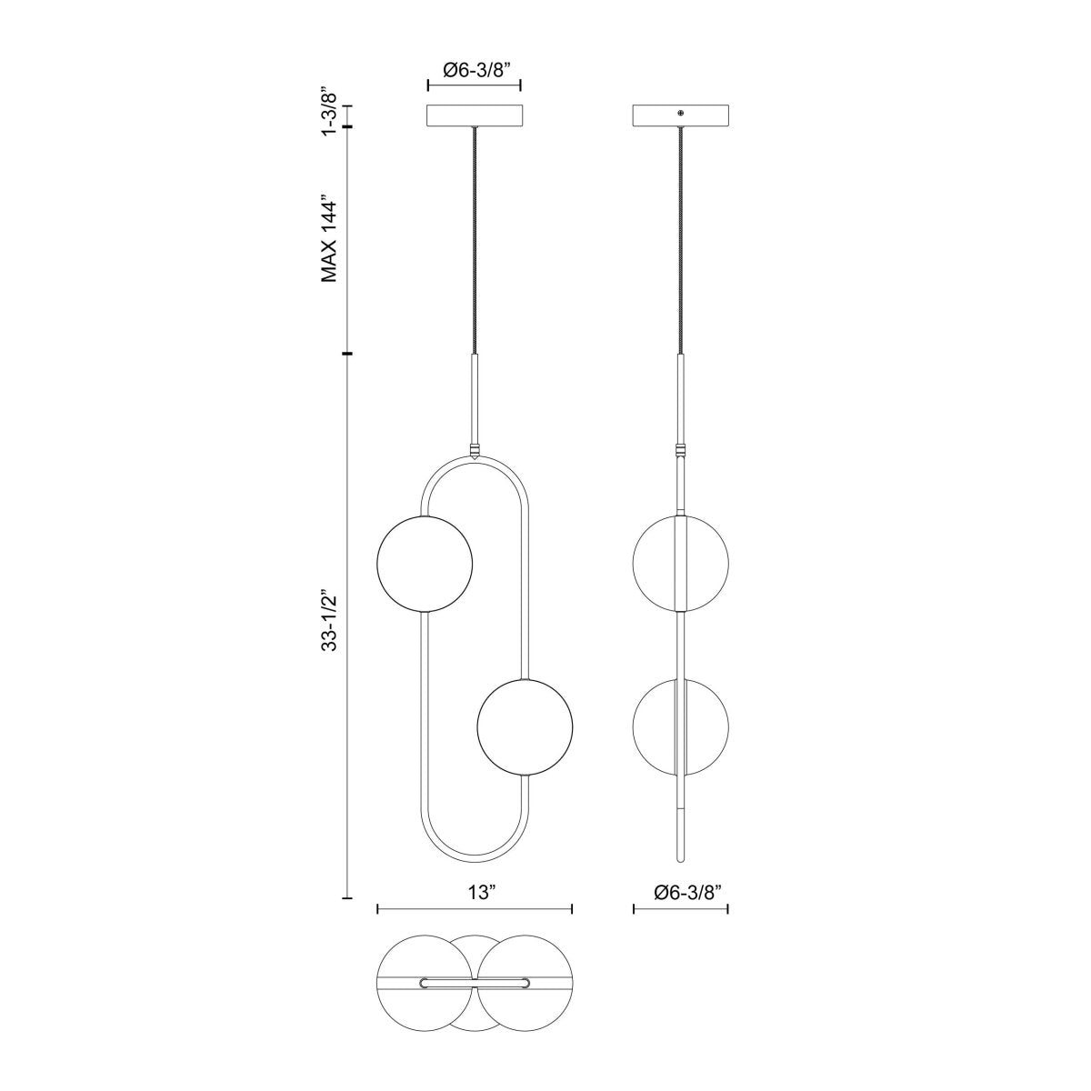 Suspension Tagliato - 33 1/2" by Alora Lighting | Luminaires & cie