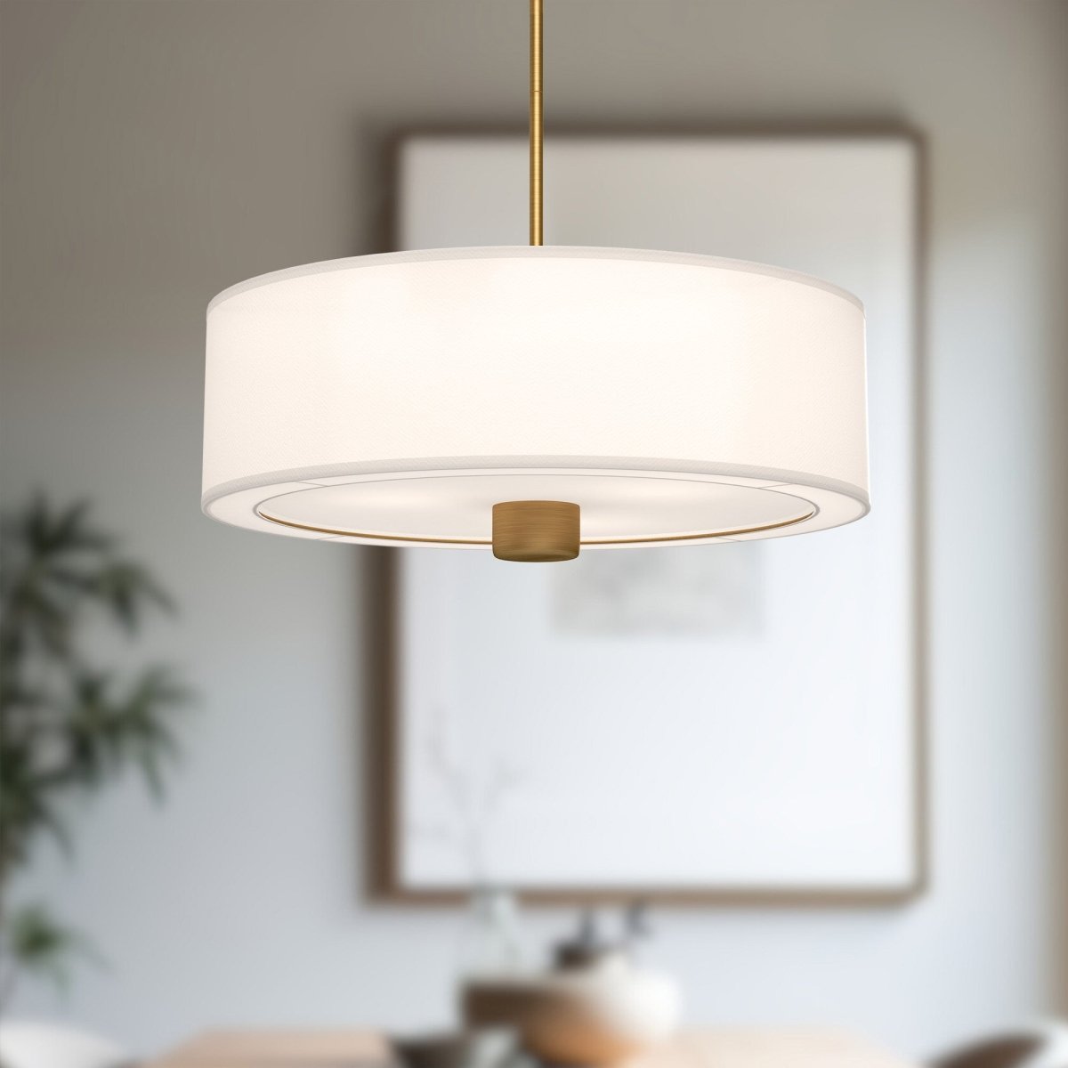 Suspension Theo - Lin d'or / blanc âgé by Alora Lighting | Luminaires & cie