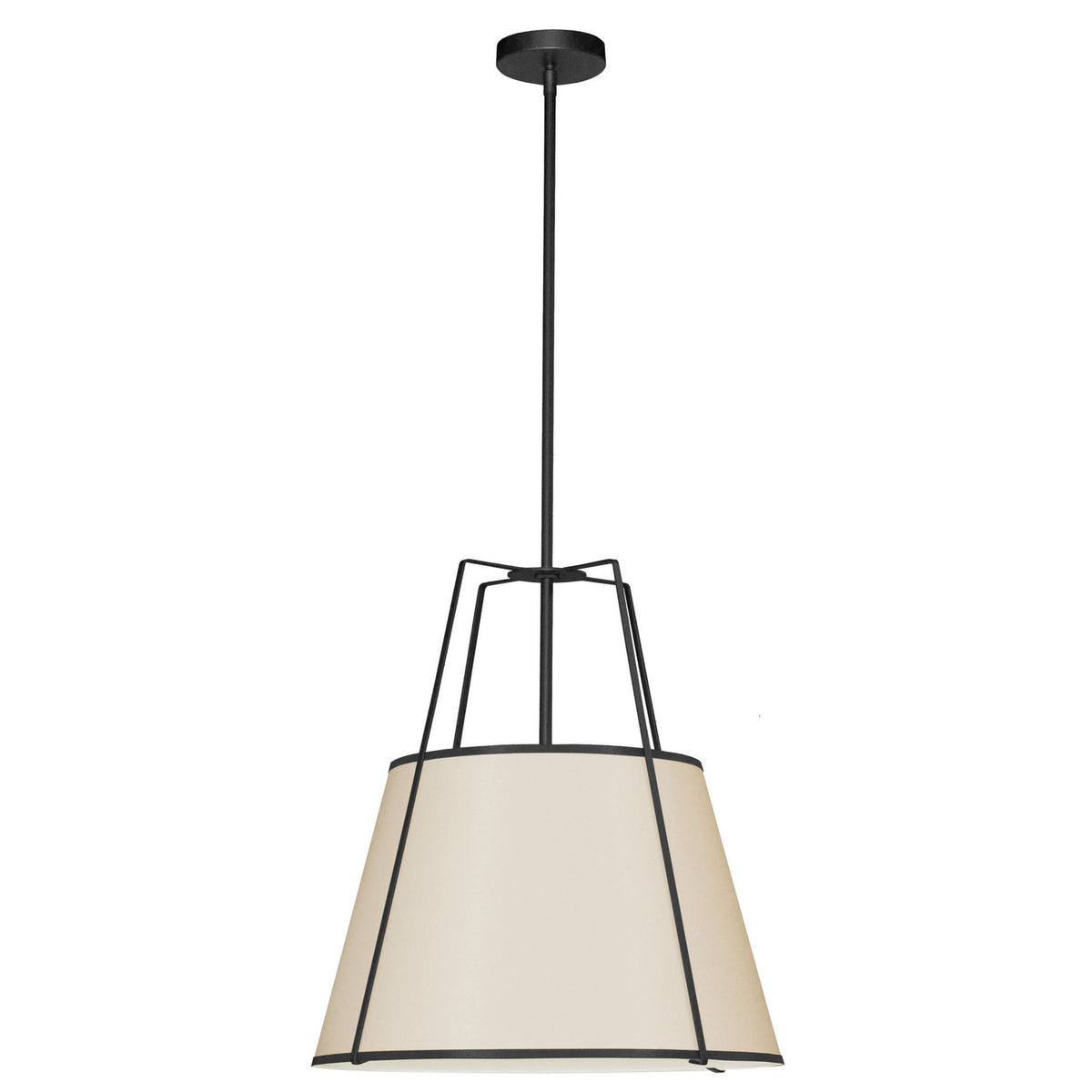 Suspension Trapezoid Noir mat / Crème, 18", nombre ampoules 1 – Dainolite