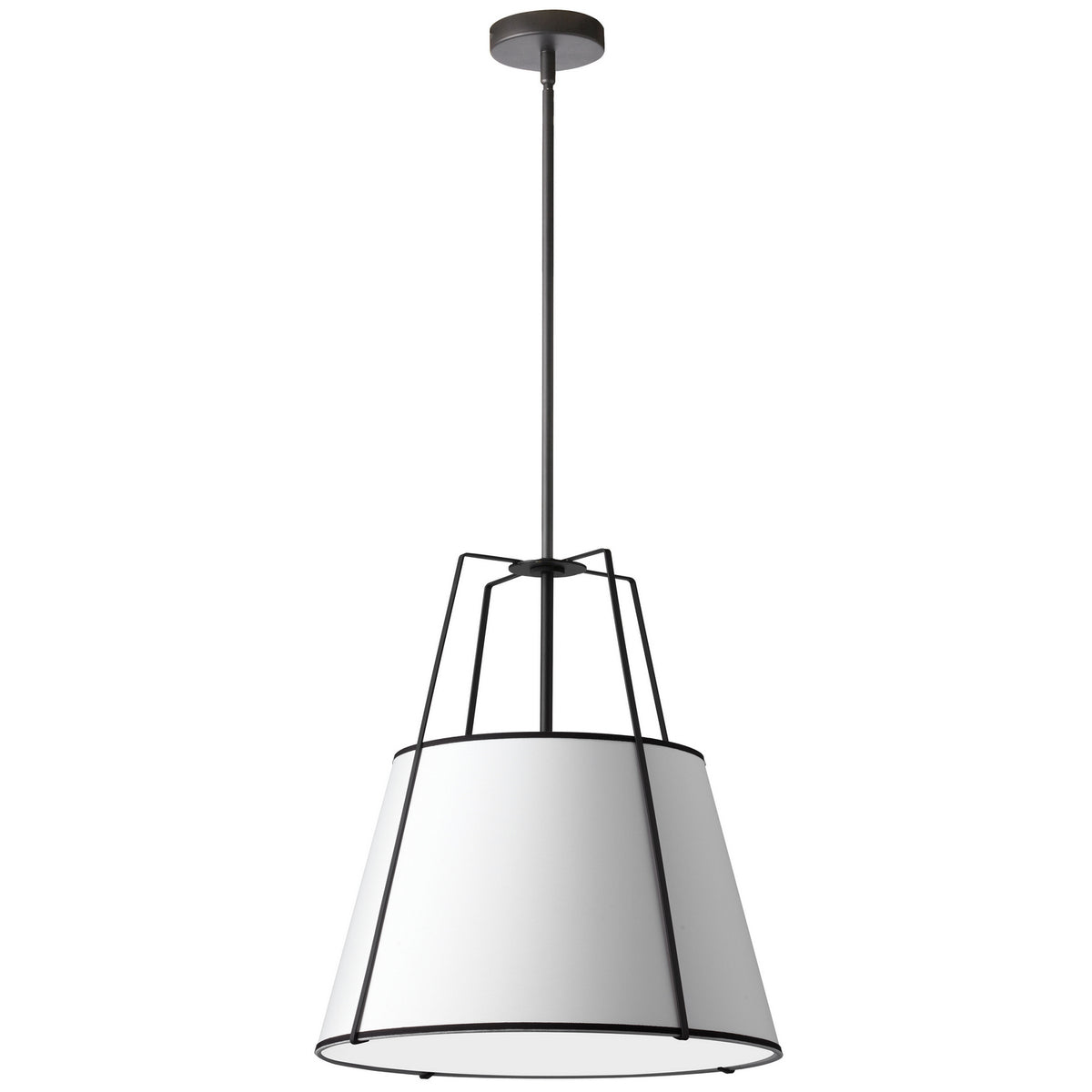 Suspension Trapezoid Noir mat / Blanc mat, 18", nombre ampoules 1 – Dainolite