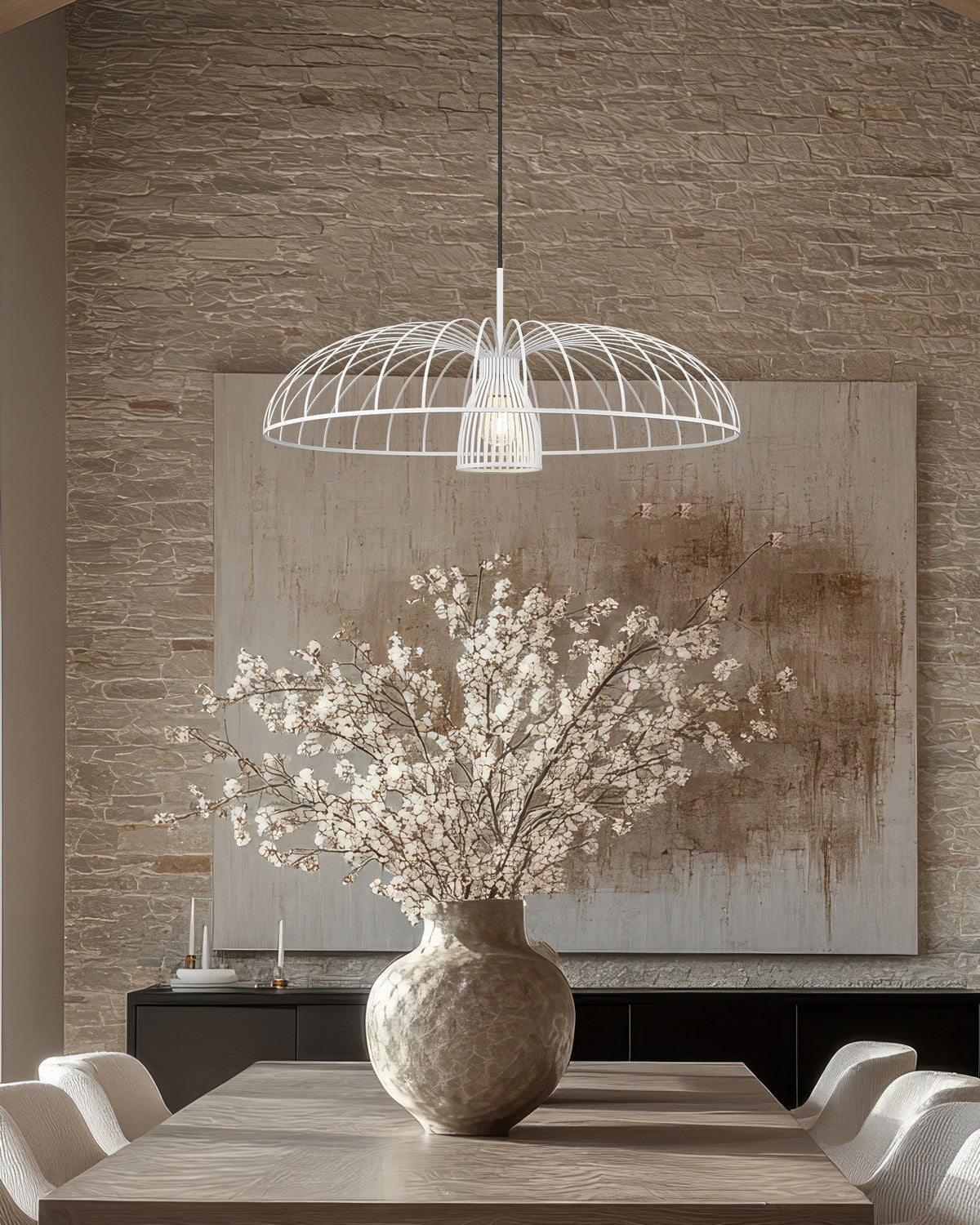 Suspension Valencia Blanc texturé, 35" – vue 7